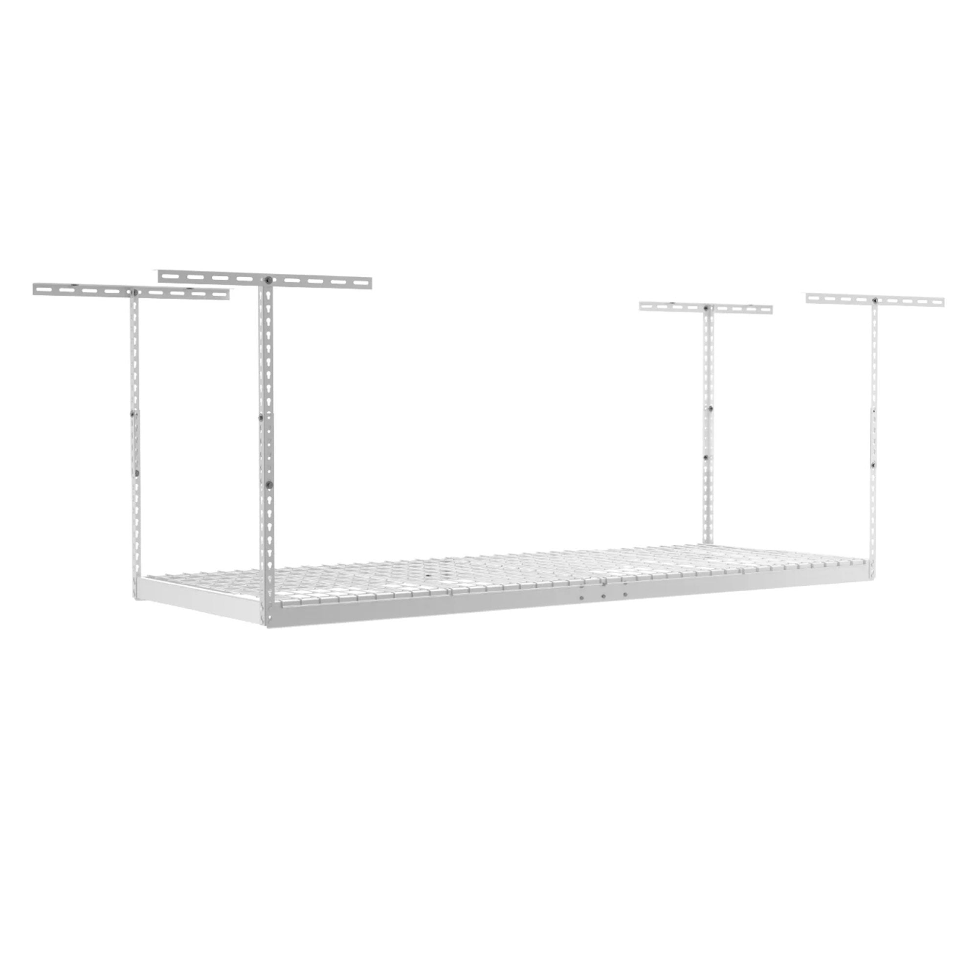 SafeRacks 2' x 8' Overhead Garage Storage Rack Holds Up to 400 lbs, White (Used)