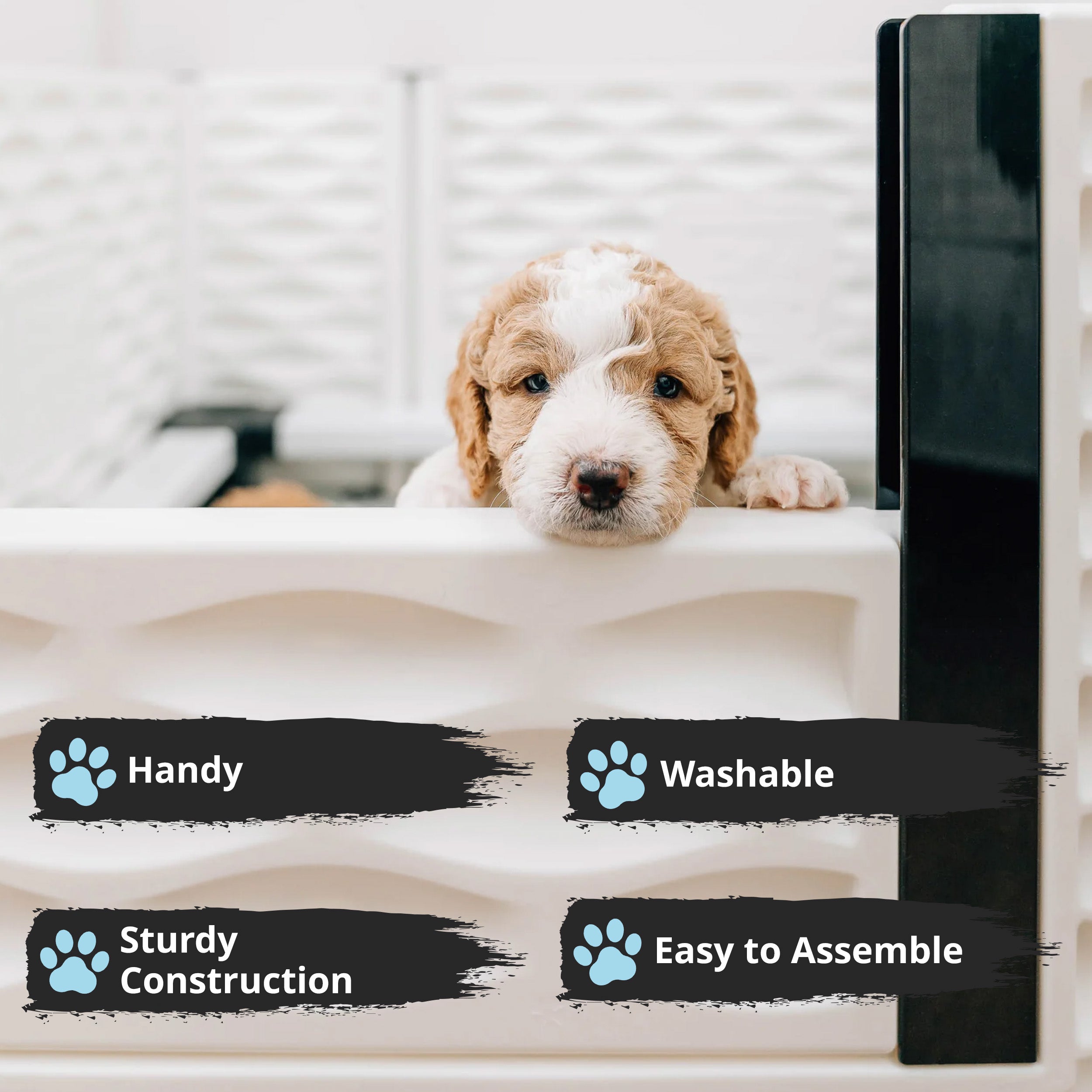 EZwhelp EZclassic 48" x 48" Dog Whelping Box Tall Playpen w/Rails & Liner, Gray - VMInnovations