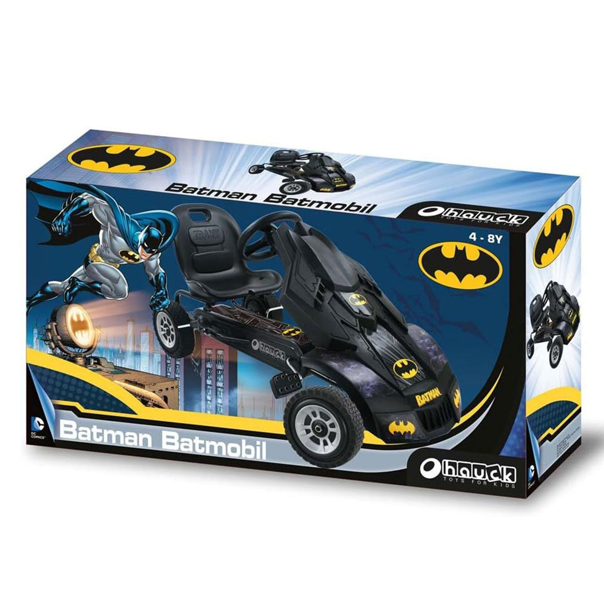 hauck Bat Mobile Pedal Go Kart Superhero Ride On Batman Vehicle for Kids, Black