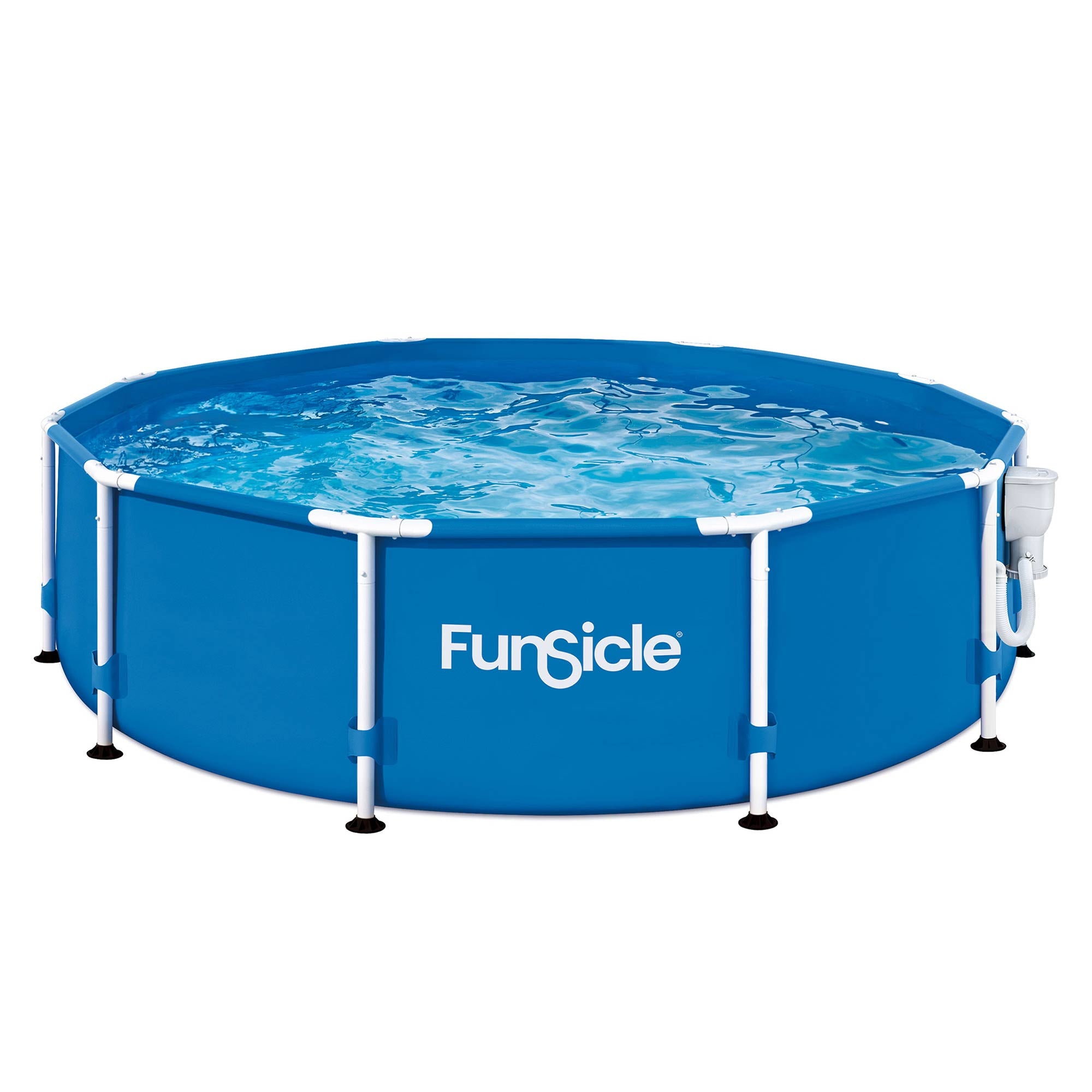Funsicle 36 Inch SureStep 3 Stair Pool Ladder with 12' x 30" Round Swimming Pool - VMInnovations