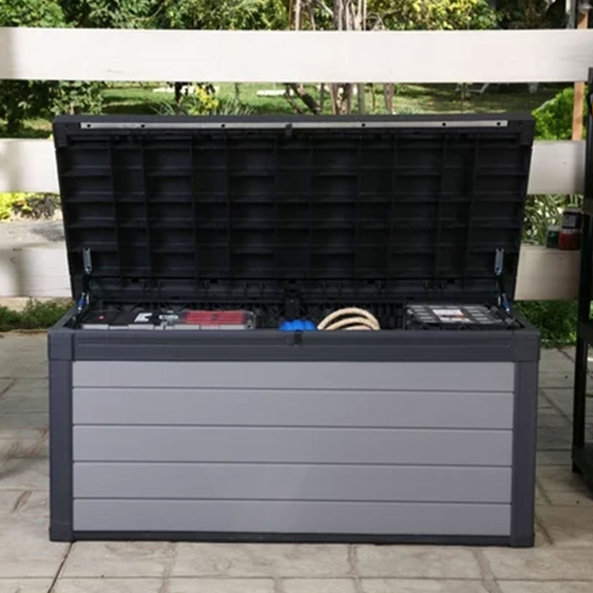 Keter Premier 150 Gallon Deck Box w/Polypropylene Construction for Storage, Gray - VMInnovations