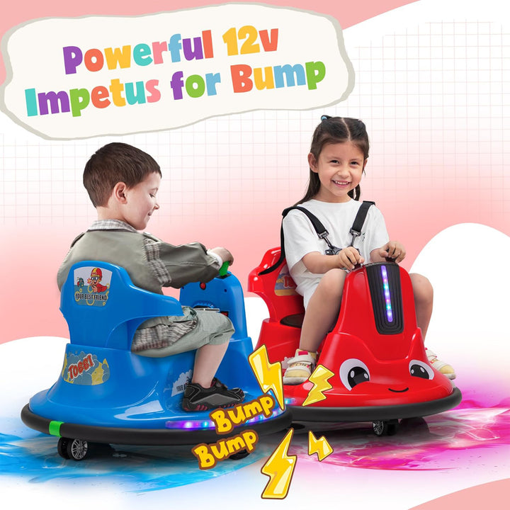 TOBBI 12V Snail Baby Bumper Electric Car, Kids Ride On Toy with Remote, Red - VMInnovations