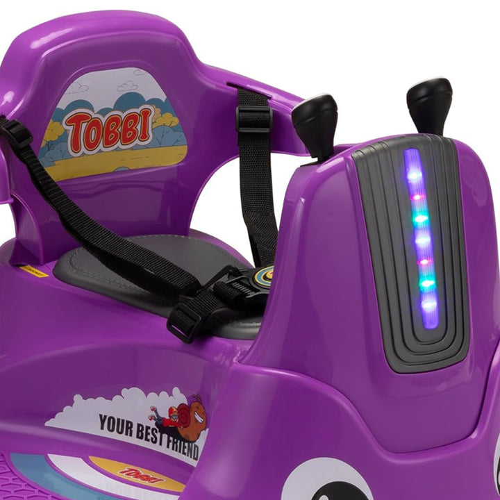 TOBBI 12V Snail Baby Bumper Electric Car, Kids Ride On Toy with Remote, Purple - VMInnovations