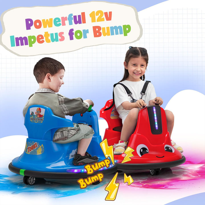 TOBBI 12V Snail Baby Bumper Electric Car, Kids Ride On Toy with Remote, Azure - VMInnovations