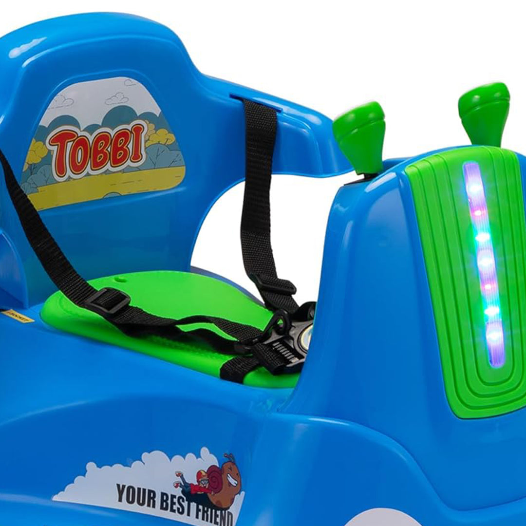 TOBBI 12V Snail Baby Bumper Electric Car, Kids Ride On Toy with Remote, Azure - VMInnovations