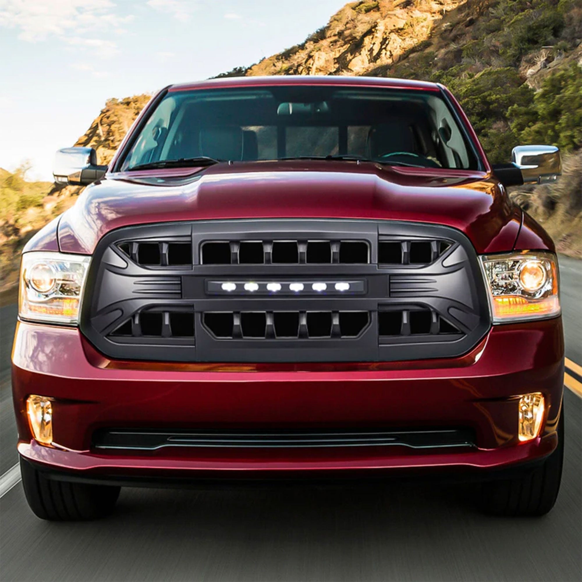 AMERICAN MODIFIED Armor Grille for 13-18 Dodge Ram 1500, 19-23 Ram 1500, Black - VMInnovations