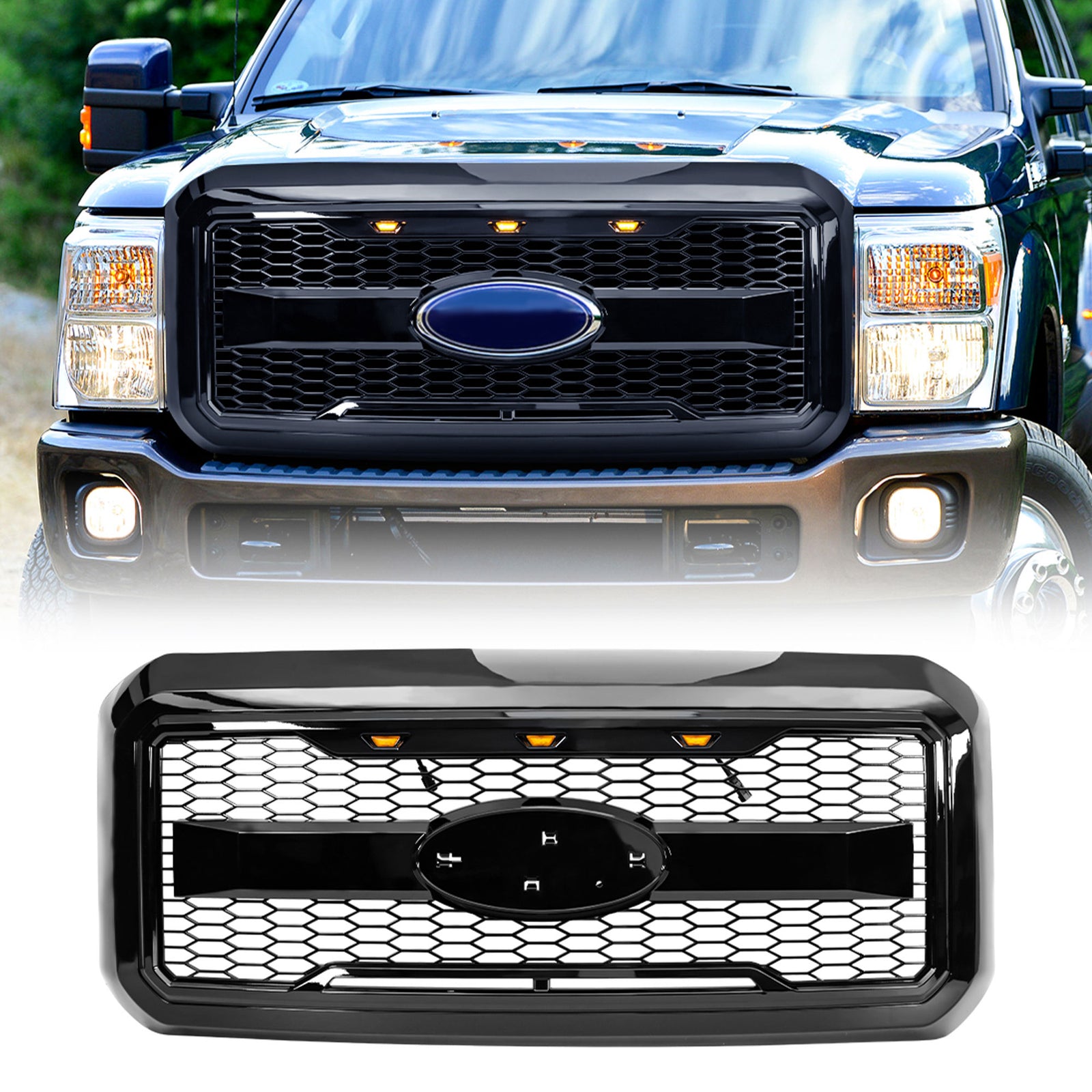 AMERICAN MODIFIED Raptor Style Mesh Grille for 2011-2016 Ford F250/350/450/550 - VMInnovations