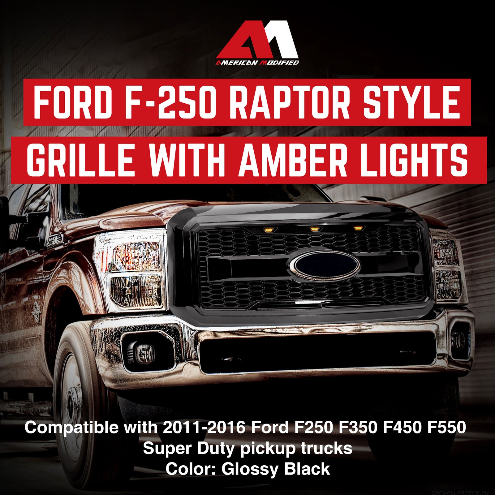 AMERICAN MODIFIED Raptor Style Mesh Grille for 2011-2016 Ford F250/350/450/550 - VMInnovations