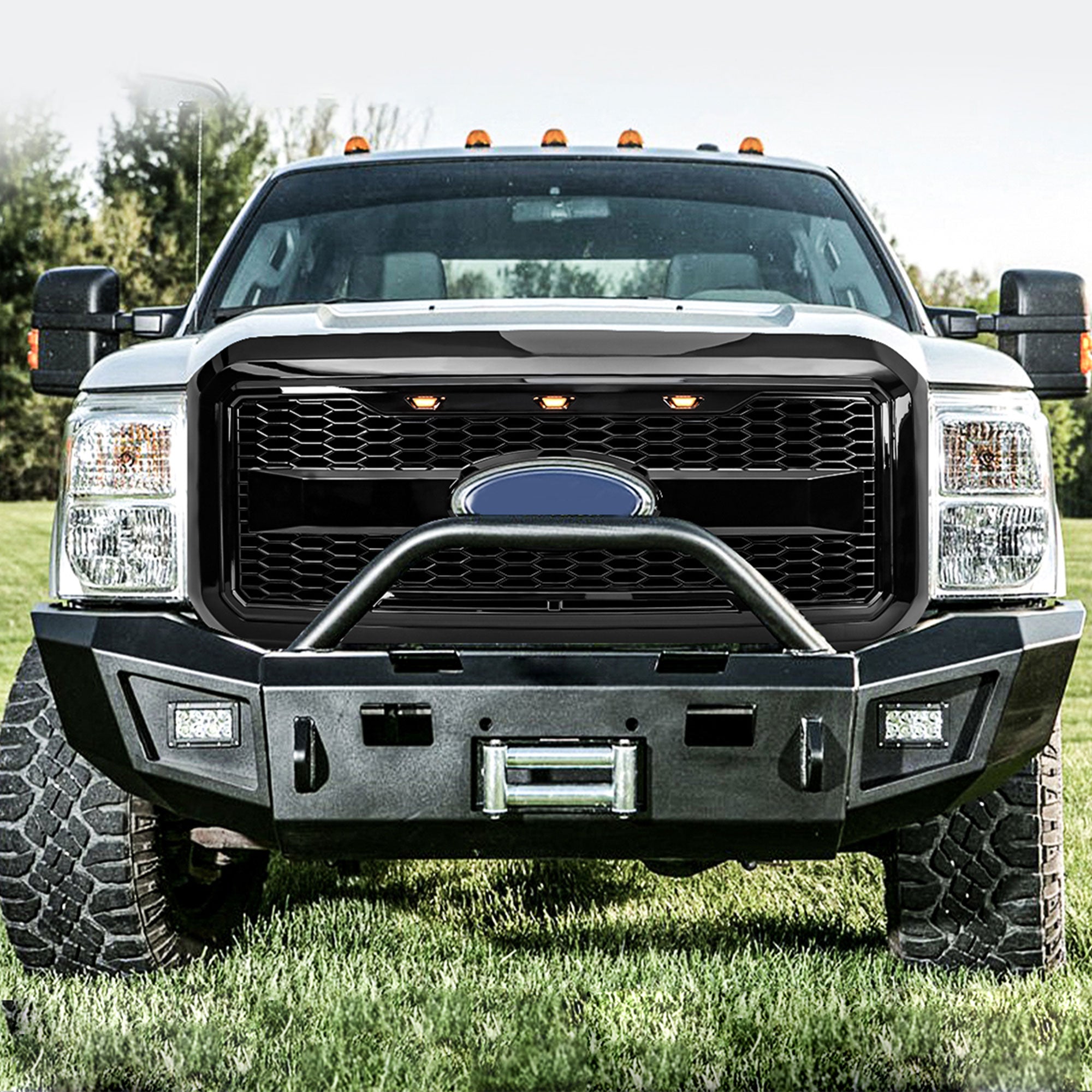 AMERICAN MODIFIED Raptor Mesh Grille for '11-'16 Ford F250/350/450/550(Open Box) - VMInnovations