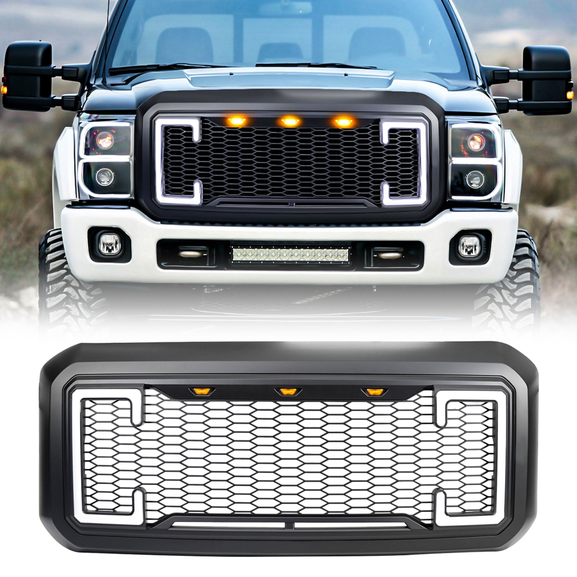 AMERICAN MODIFIED Raptor Style Grille for 11-16 Ford F250/350/450/550 (Open Box) - VMInnovations