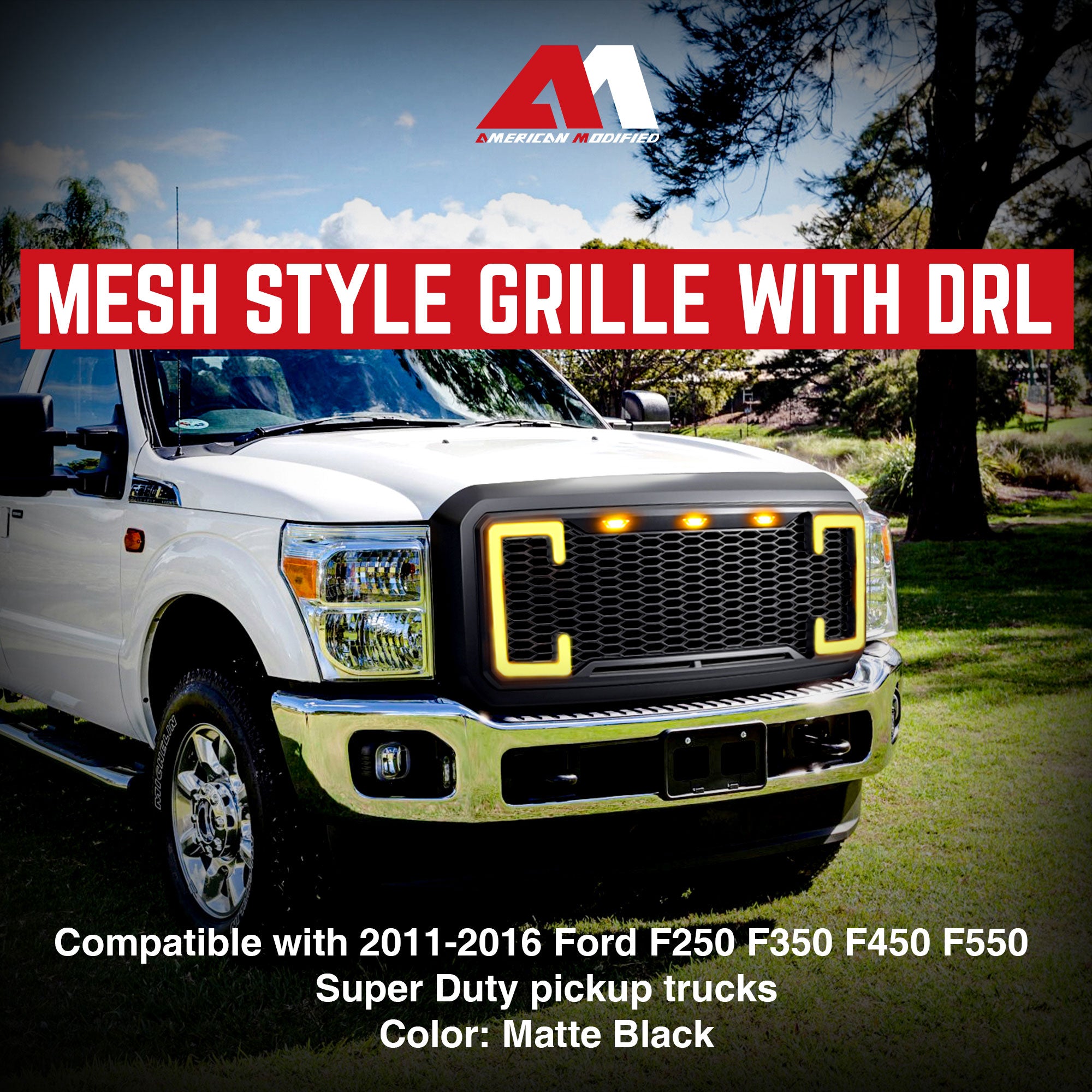 AMERICAN MODIFIED Raptor Style Grille for 11-16 Ford F250/350/450/550 (Open Box) - VMInnovations