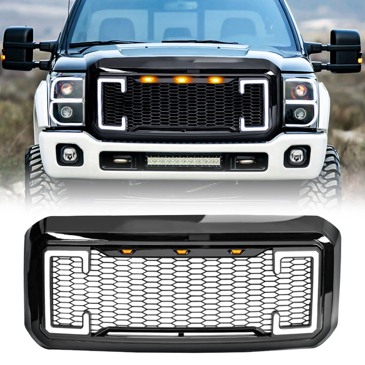 AMERICAN MODIFIED Raptor Style Mesh Grille for 2011-2016 Ford F250/350/450/550 - VMInnovations