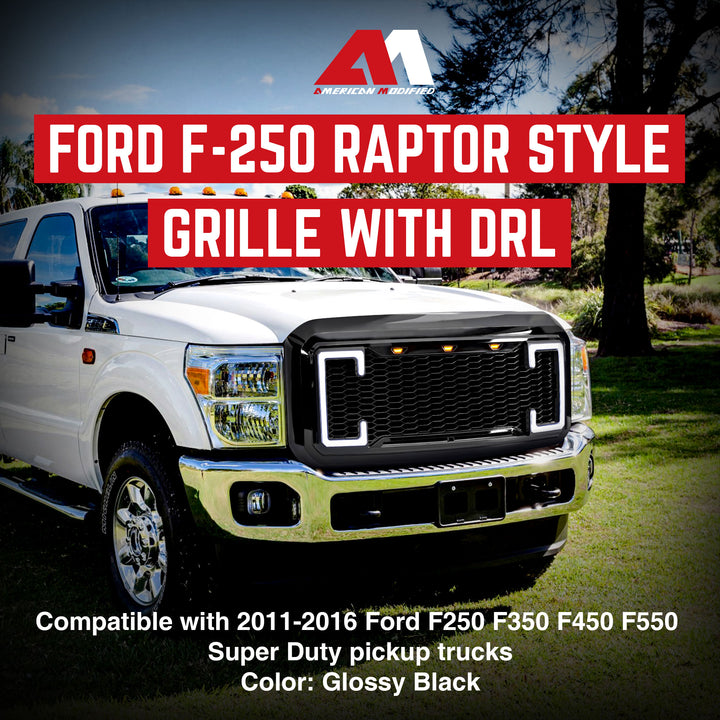 AMERICAN MODIFIED Raptor Style Mesh Grille for 2011-2016 Ford F250/350/450/550 - VMInnovations