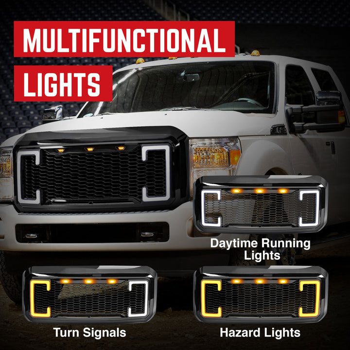 AMERICAN MODIFIED Raptor Style Mesh Grille for 2011-2016 Ford F250/350/450/550 - VMInnovations