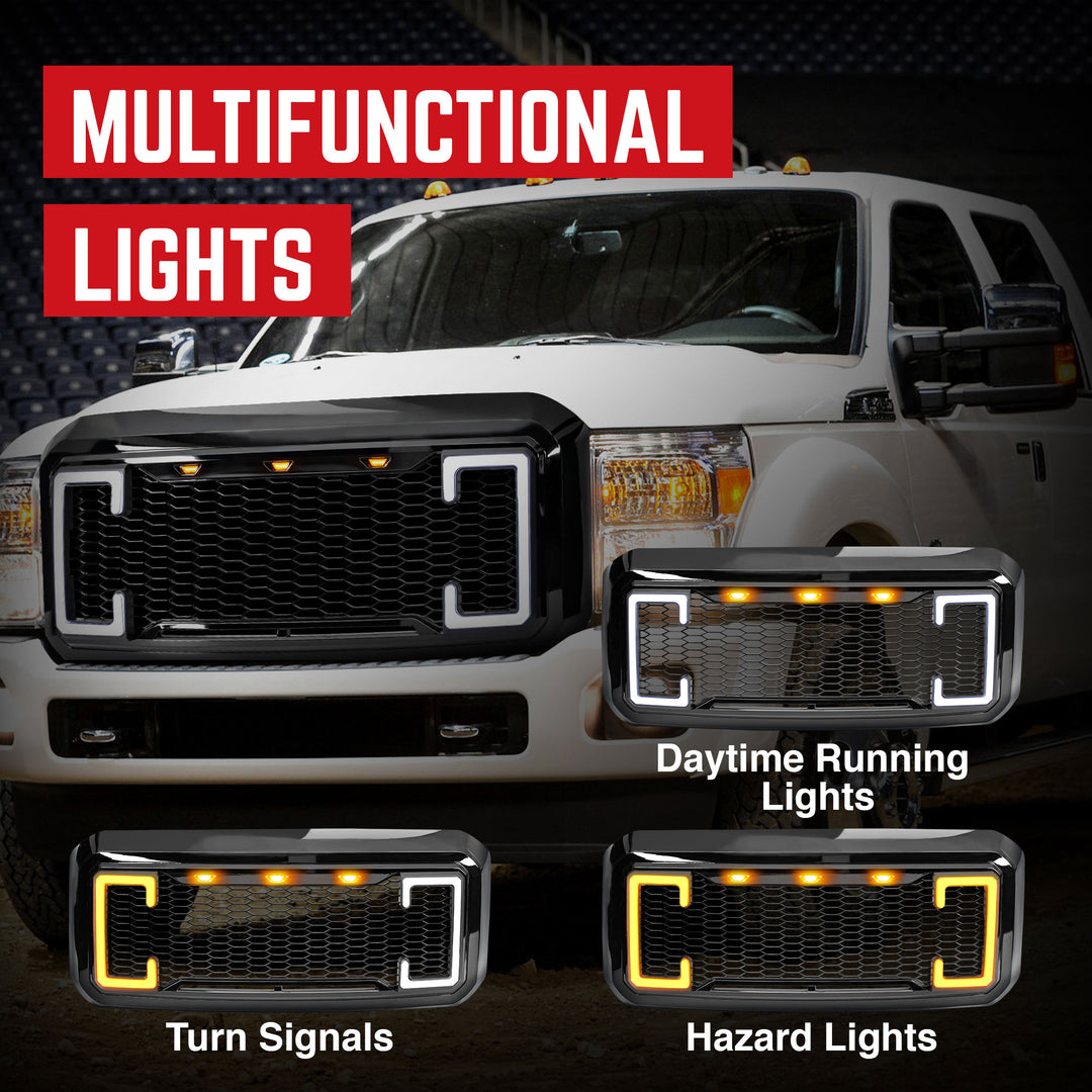 AMERICAN MODIFIED Raptor Style Mesh Grille for 2011-2016 Ford F250/350/450/550 - VMInnovations