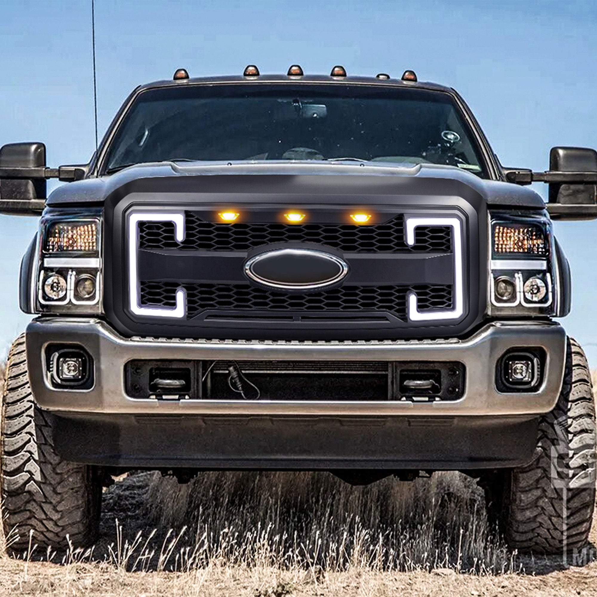 AMERICAN MODIFIED Raptor Style Mesh Grille for 2011-2016 Ford F250/350/450/550 - VMInnovations