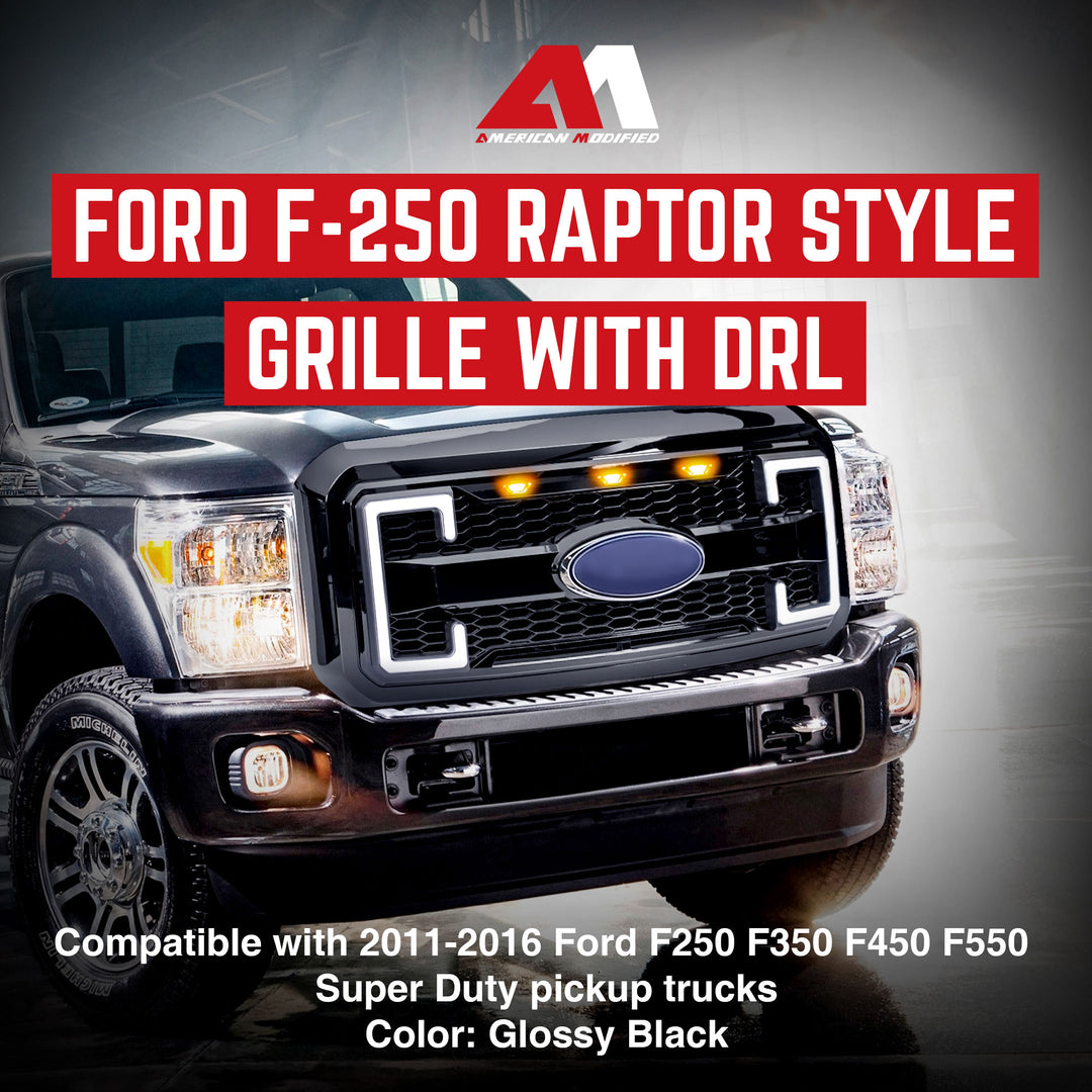 AMERICAN MODIFIED Raptor Style Mesh Grille for 2011-2016 Ford F250/350/450/550 - VMInnovations