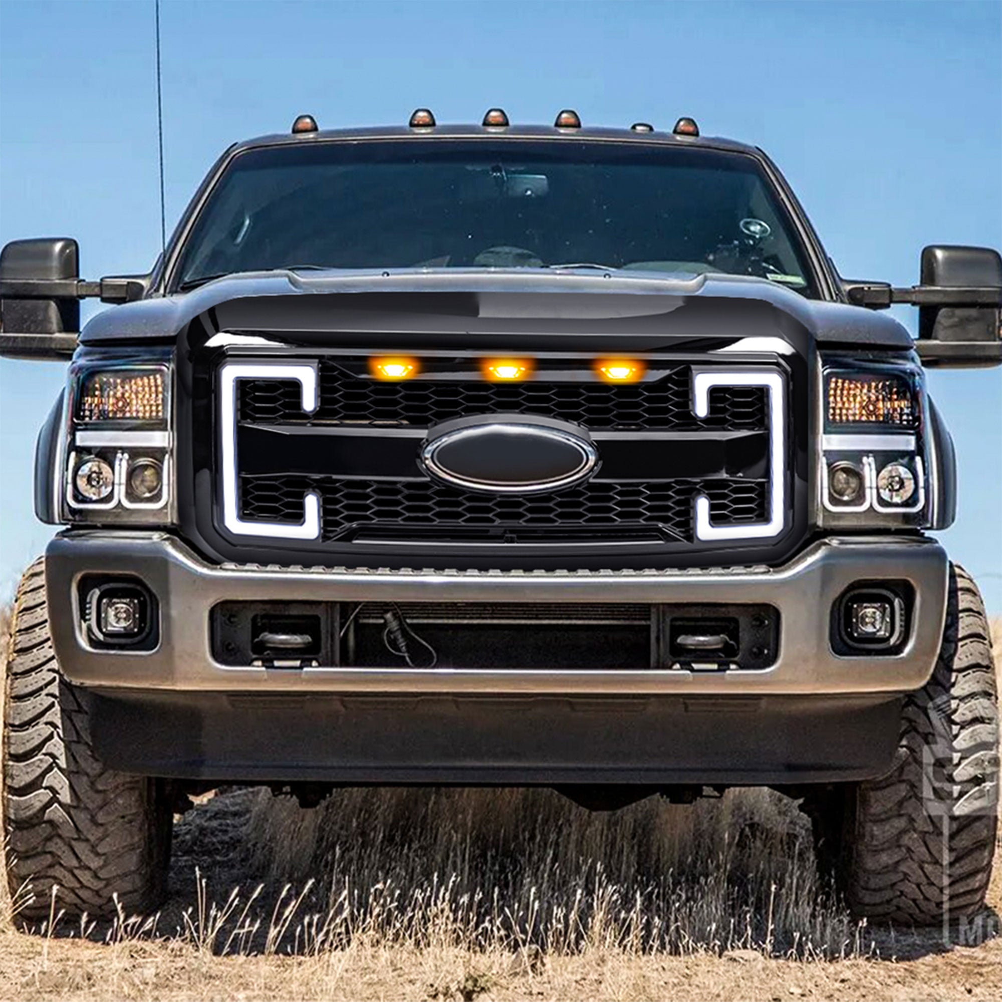 AMERICAN MODIFIED Raptor Style Mesh Grille for 2011-2016 Ford F250/350/450/550 - VMInnovations