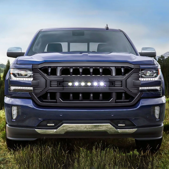 AMERICAN MODIFIED Armor Grille for 16-19 Chevrolet Silverado 1500, Matte Black - VMInnovations