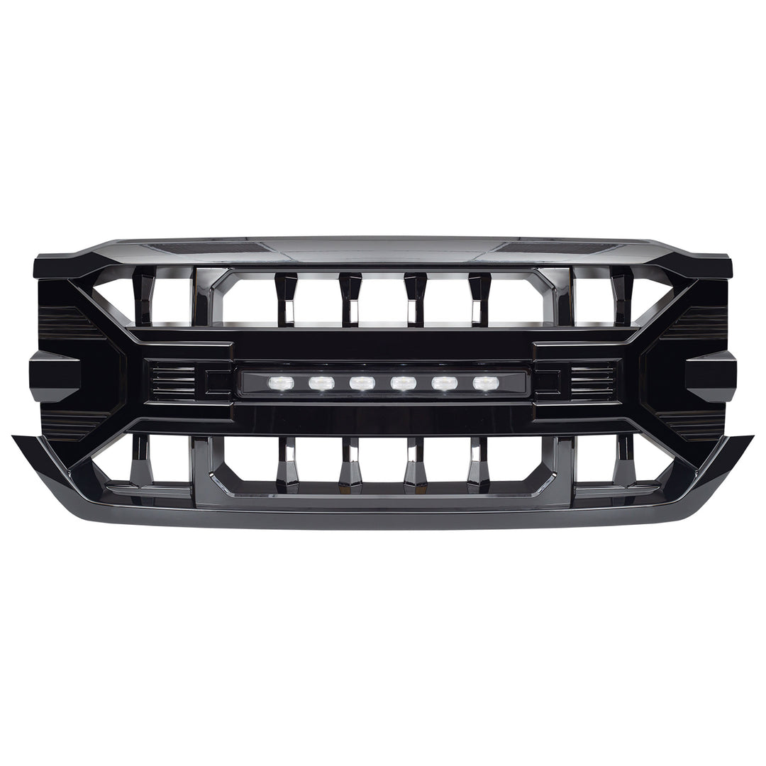 AMERICAN MODIFIED Armor Grille for 2016-2019 Chevy Silverado 1500, Glossy Black - VMInnovations
