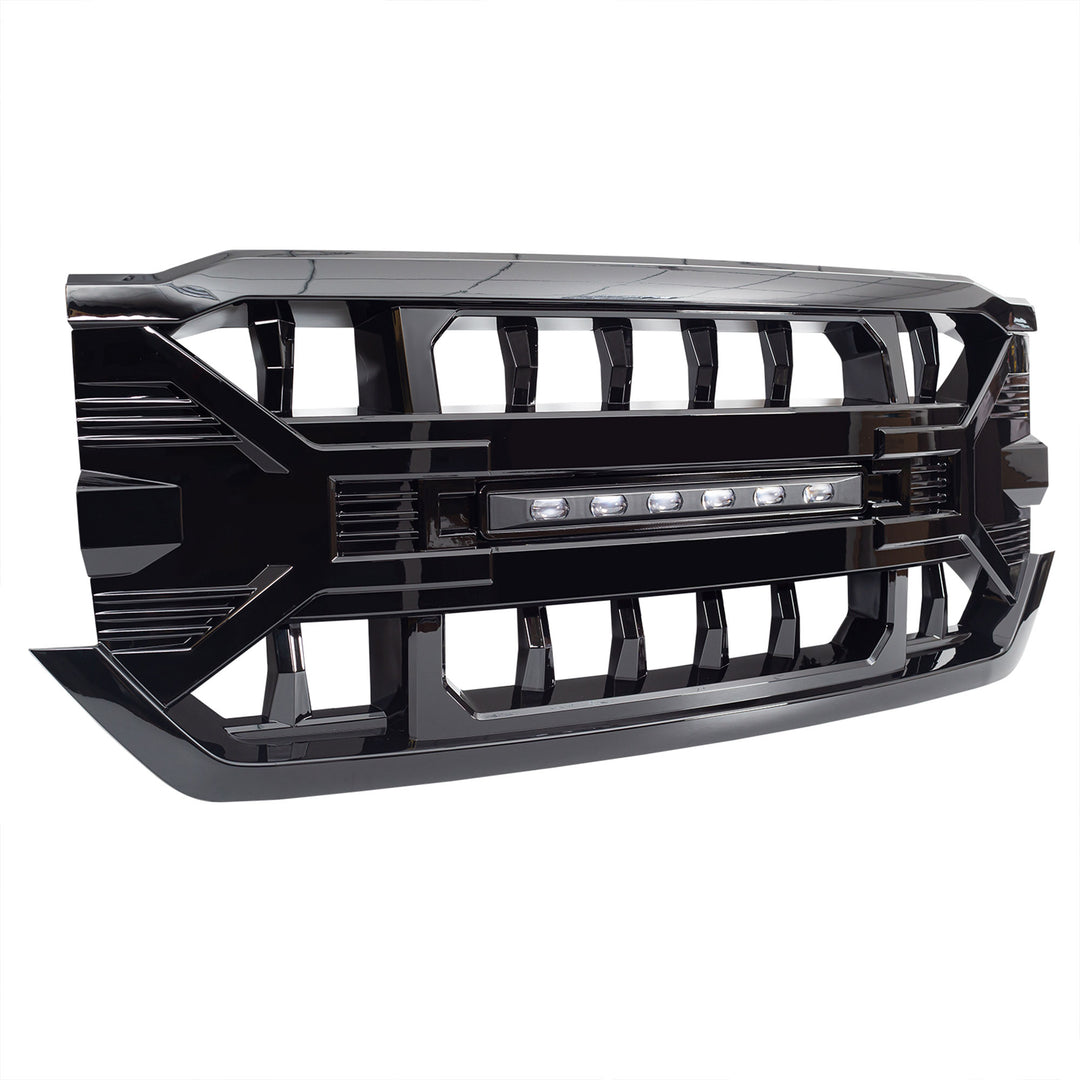 AMERICAN MODIFIED Armor Grille for 2016-2019 Chevy Silverado 1500, Glossy Black - VMInnovations