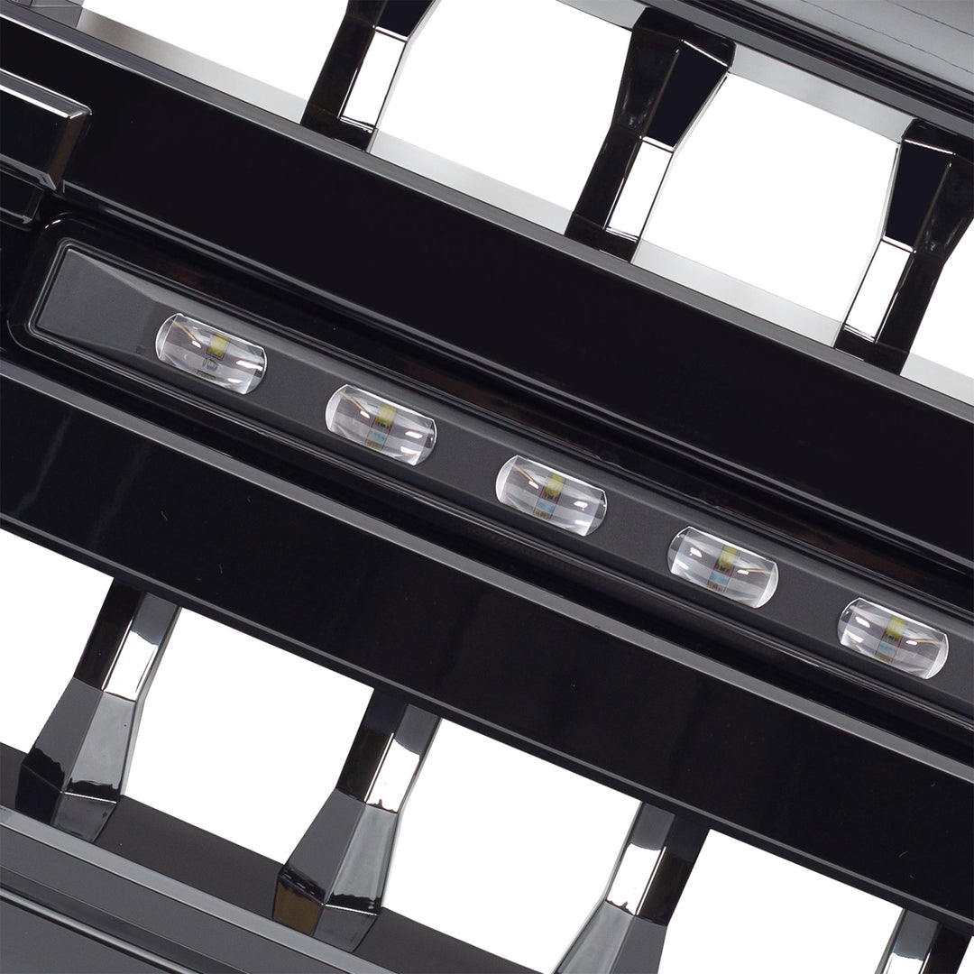 AMERICAN MODIFIED Armor Grille for 2016-2019 Chevy Silverado 1500, Glossy Black - VMInnovations