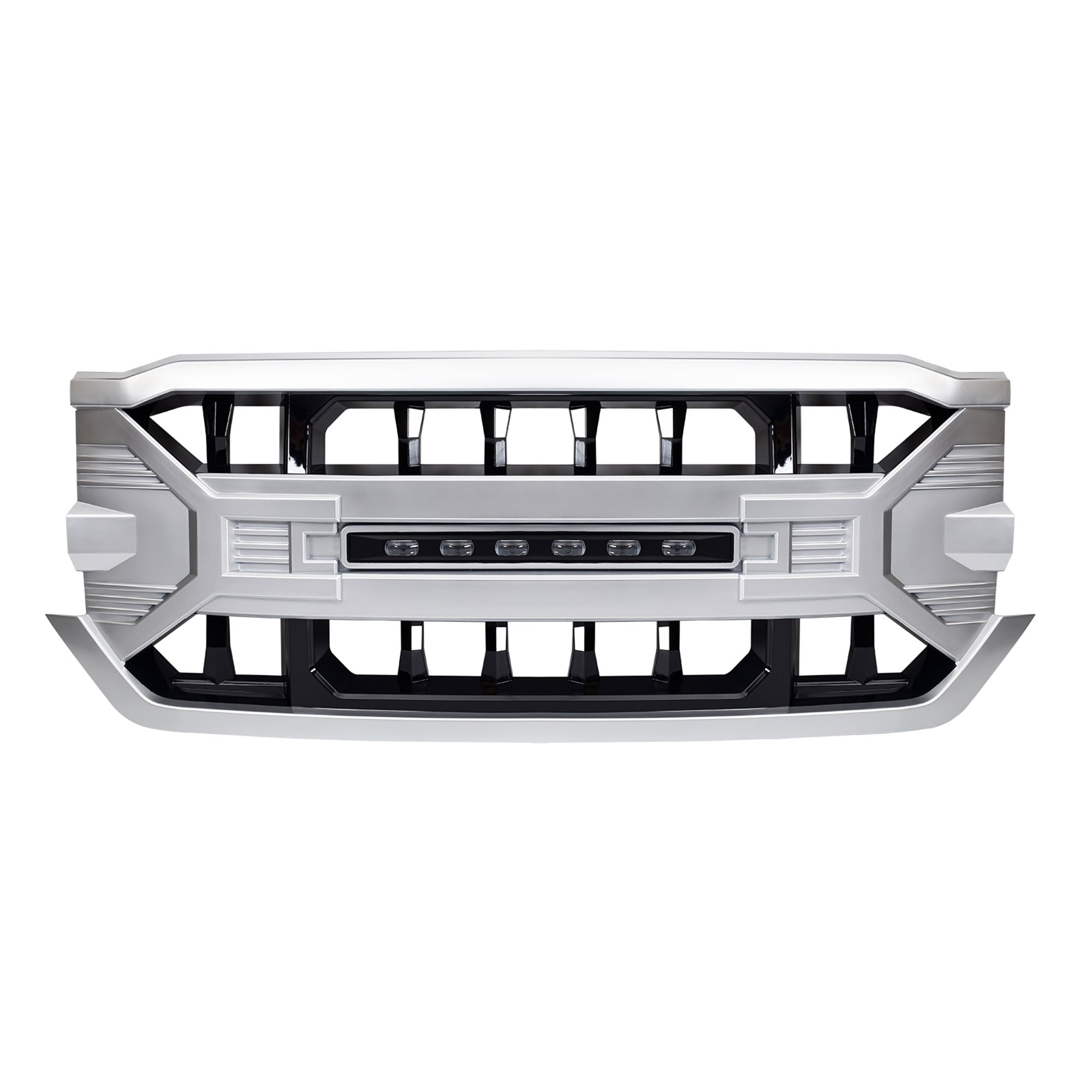 AMERICAN MODIFIED Armor Grille for 2016-2019 Chevrolet Silverado 1500, Silver - VMInnovations