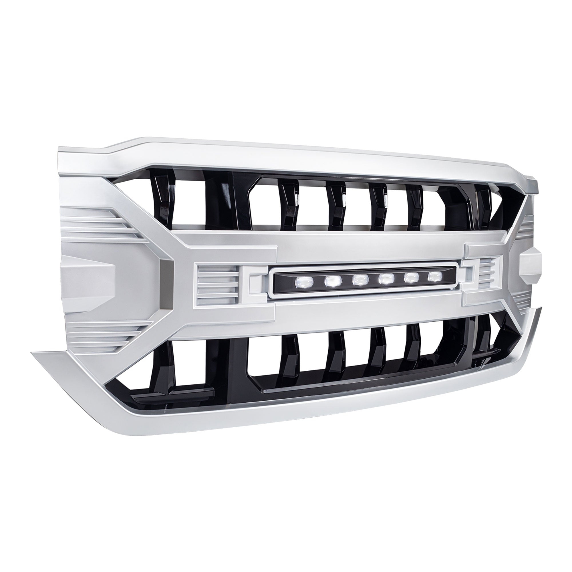 AMERICAN MODIFIED Armor Grille for 2016-2019 Chevrolet Silverado 1500, Silver - VMInnovations