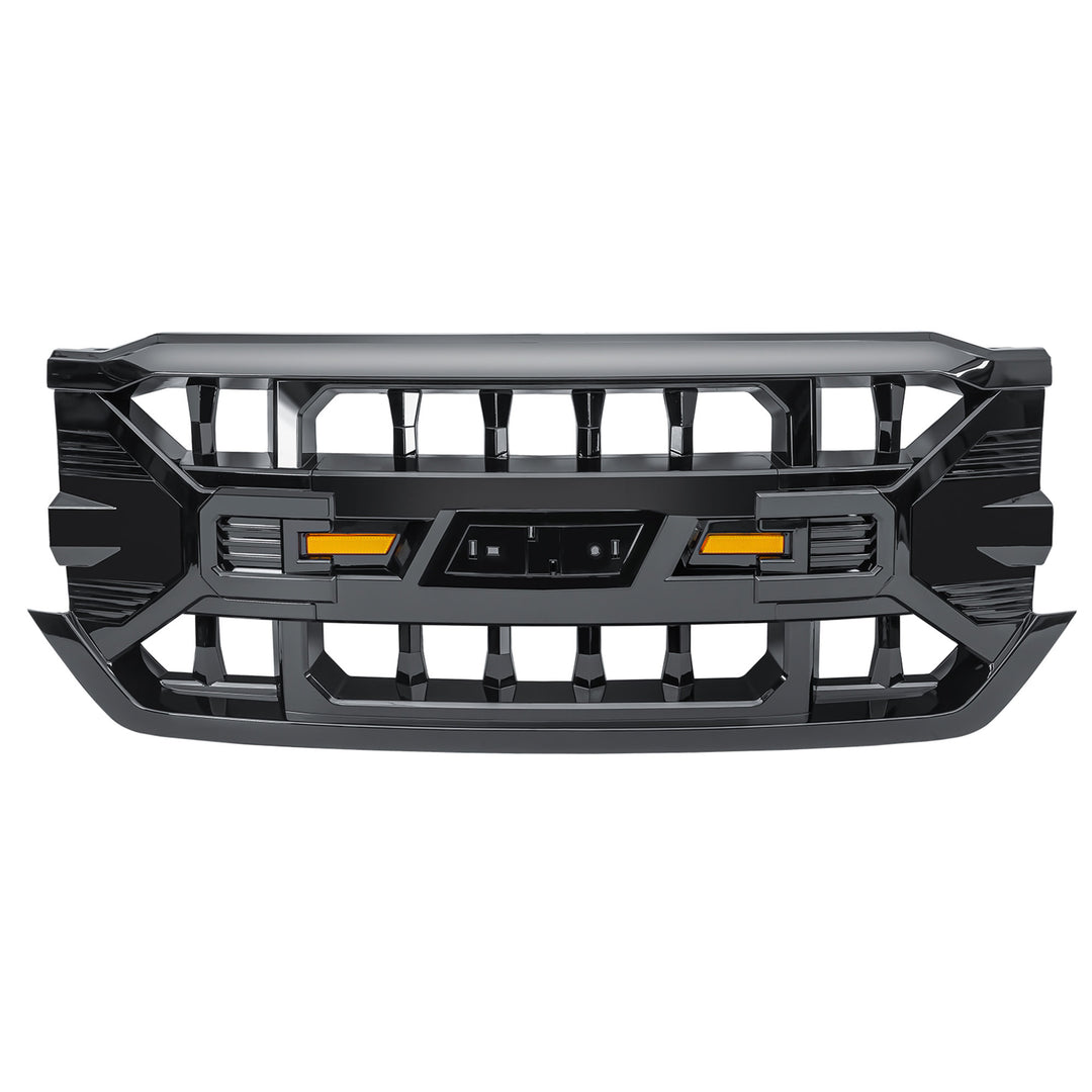 AMERICAN MODIFIED Armor Grille for 2016-2019 Chevy Silverado 1500, Glossy Black - VMInnovations