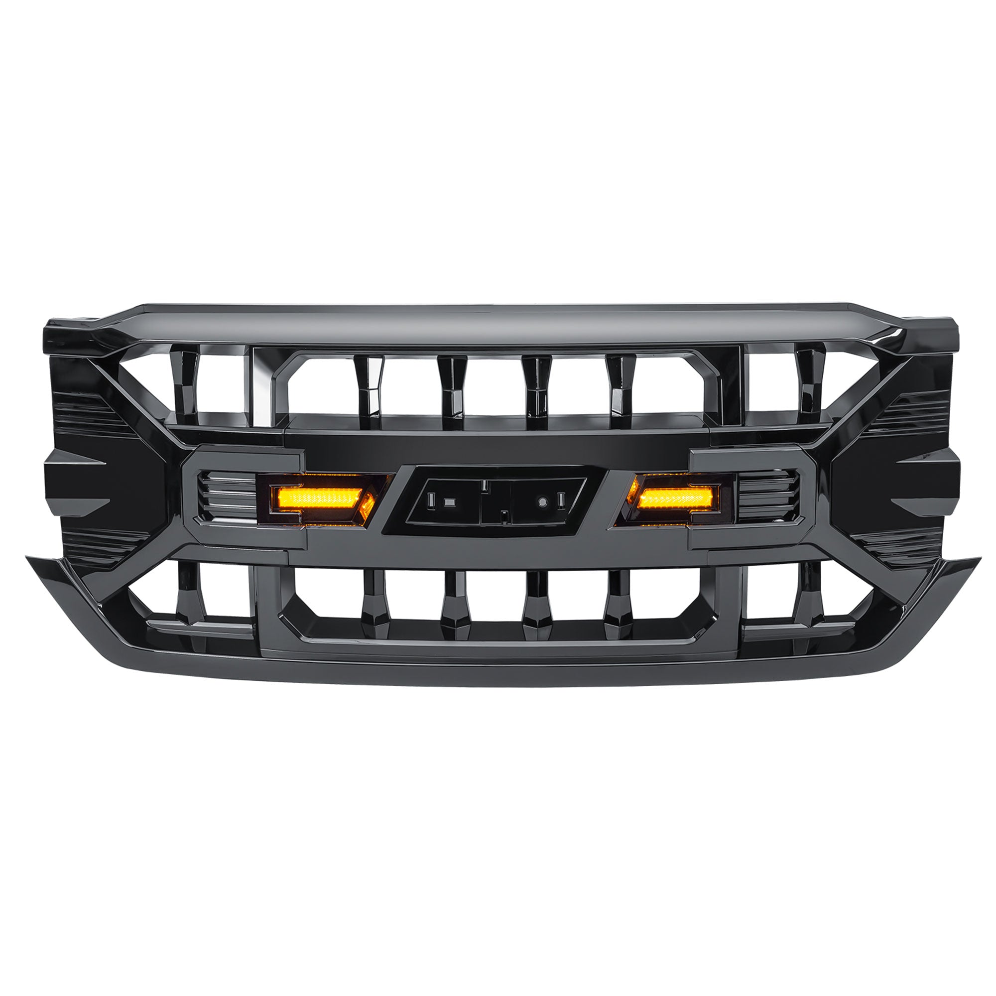 AMERICAN MODIFIED Armor Grille for 2016-2019 Chevy Silverado 1500, Glossy Black - VMInnovations