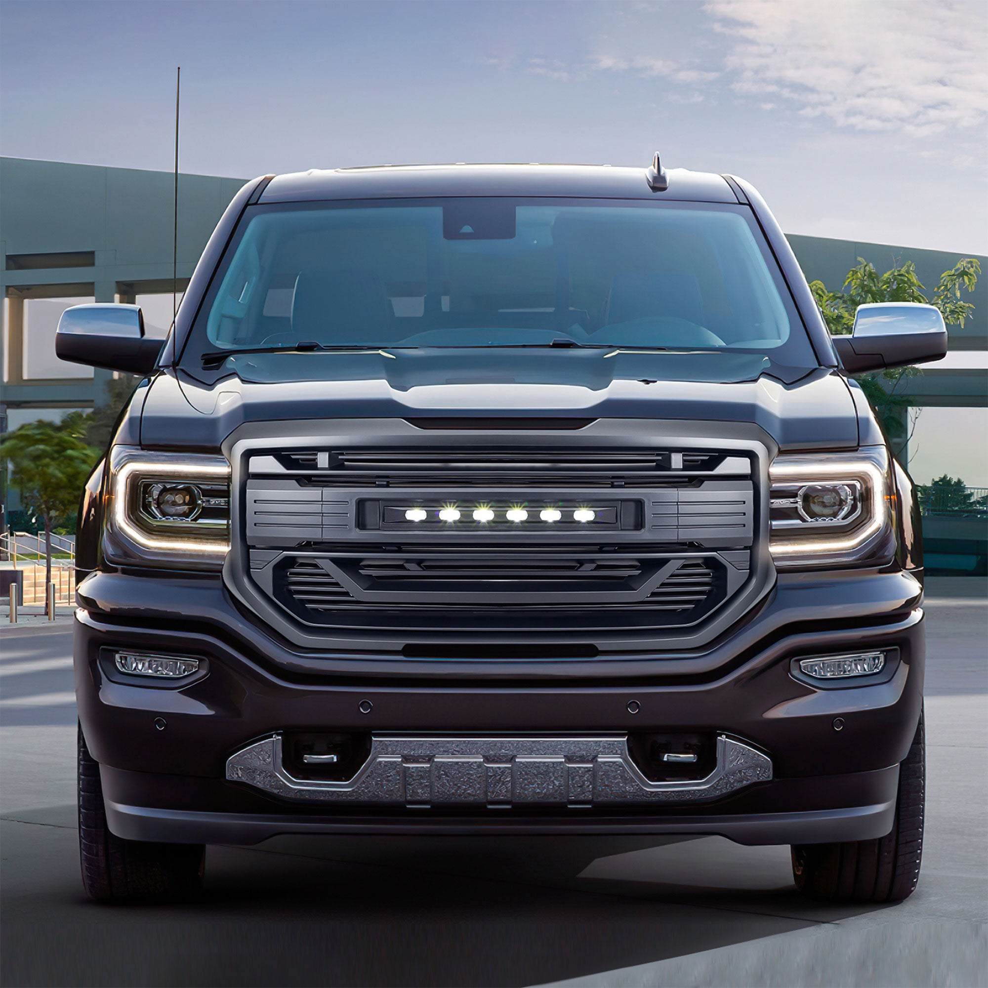 AMERICAN MODIFIED Armor Grille for 2016 to 2018 GMC Sierra 1500 Black (Open Box) - VMInnovations