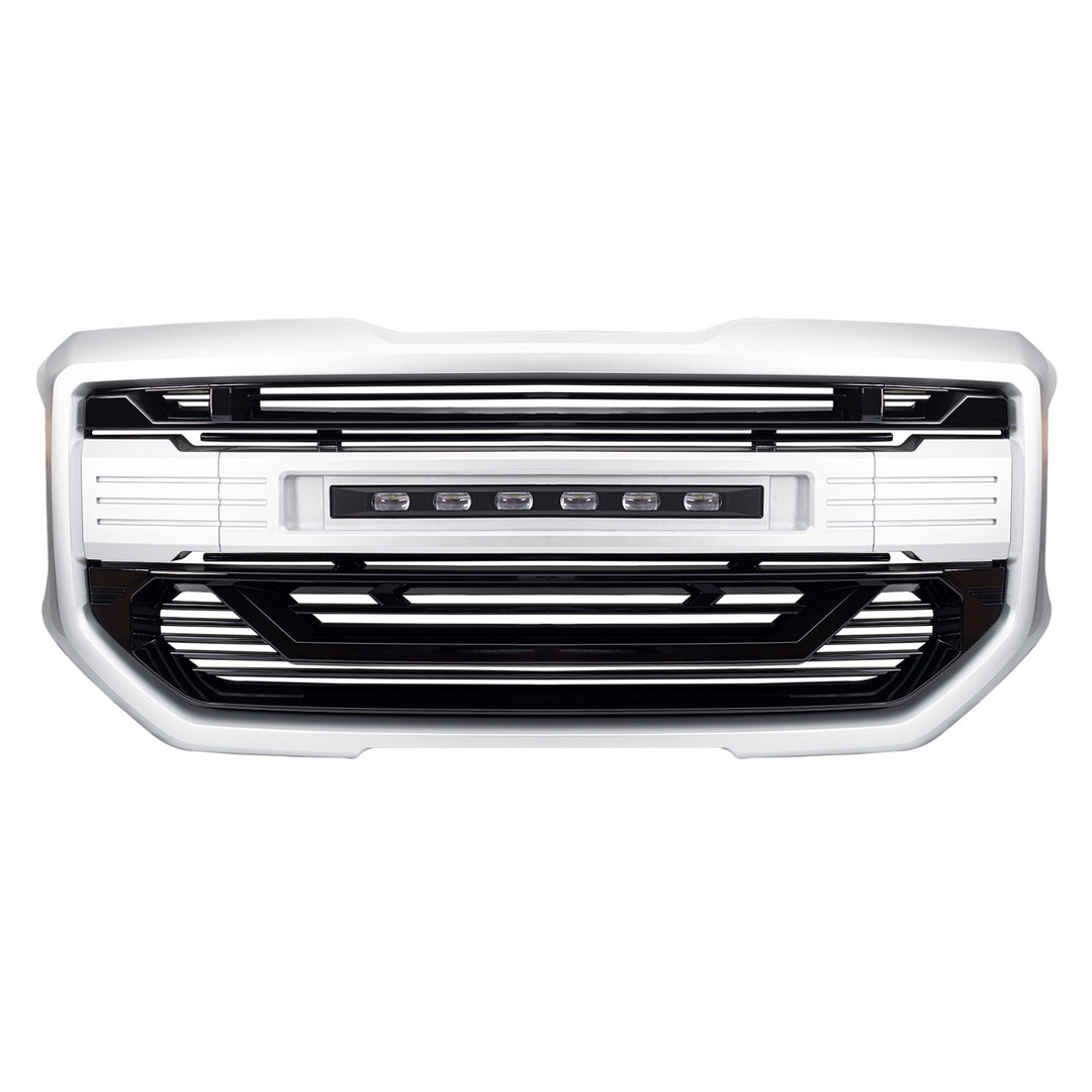 AMERICAN MODIFIED Armor Grille for 2016 to 2018 GMC Sierra 1500, Chrome Silver - VMInnovations