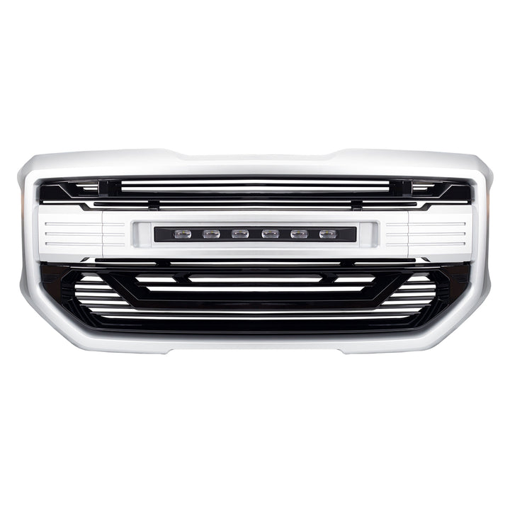 AMERICAN MODIFIED Armor Grille for 2016 to 2018 GMC Sierra 1500, Chrome Silver - VMInnovations