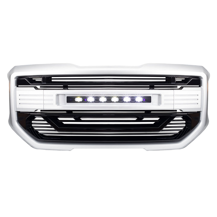 AMERICAN MODIFIED Armor Grille for 2016 to 2018 GMC Sierra 1500, Chrome Silver - VMInnovations