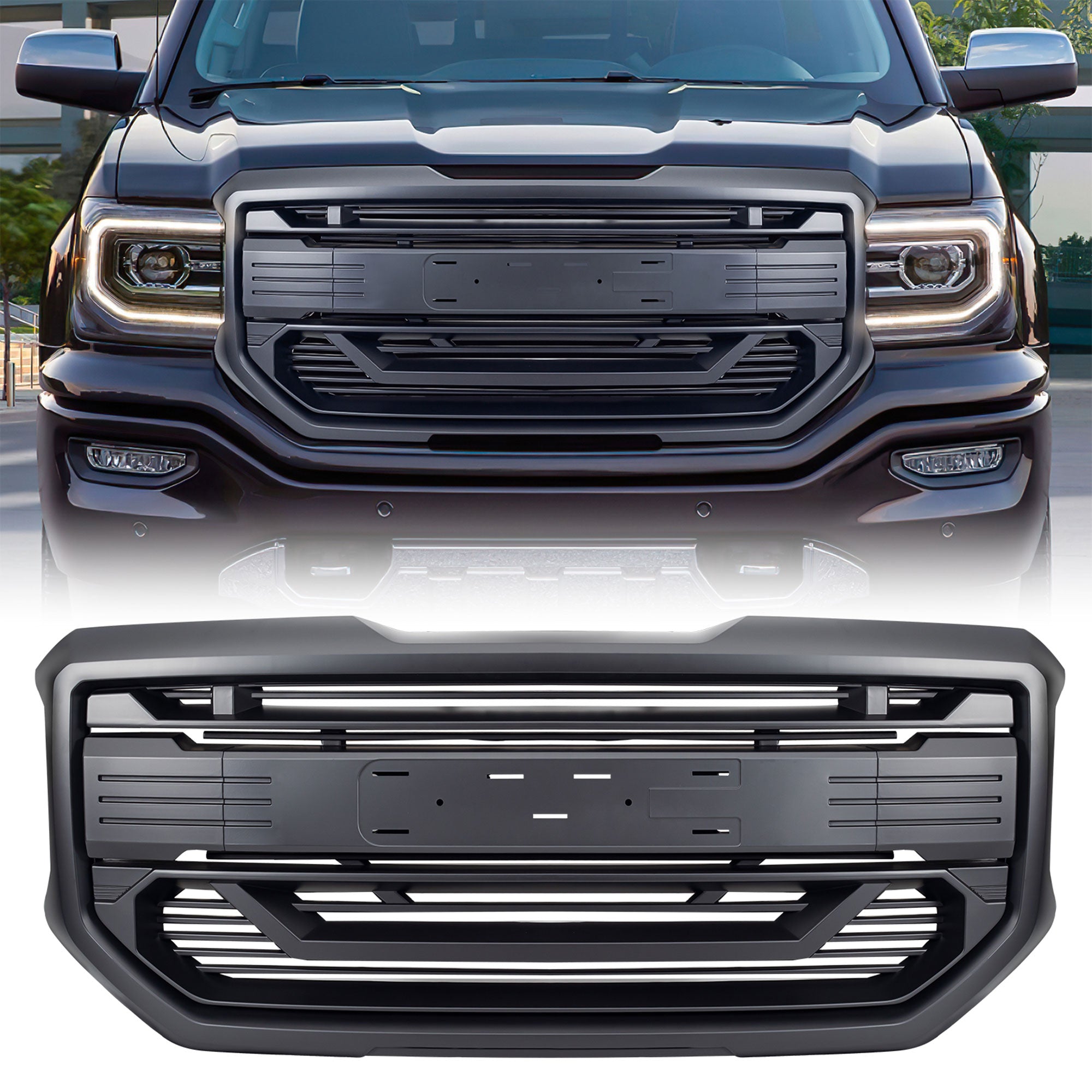 AMERICAN MODIFIED Armor Grille for 16-18 GMC Sierra 1500, Matte Black (Open Box) - VMInnovations