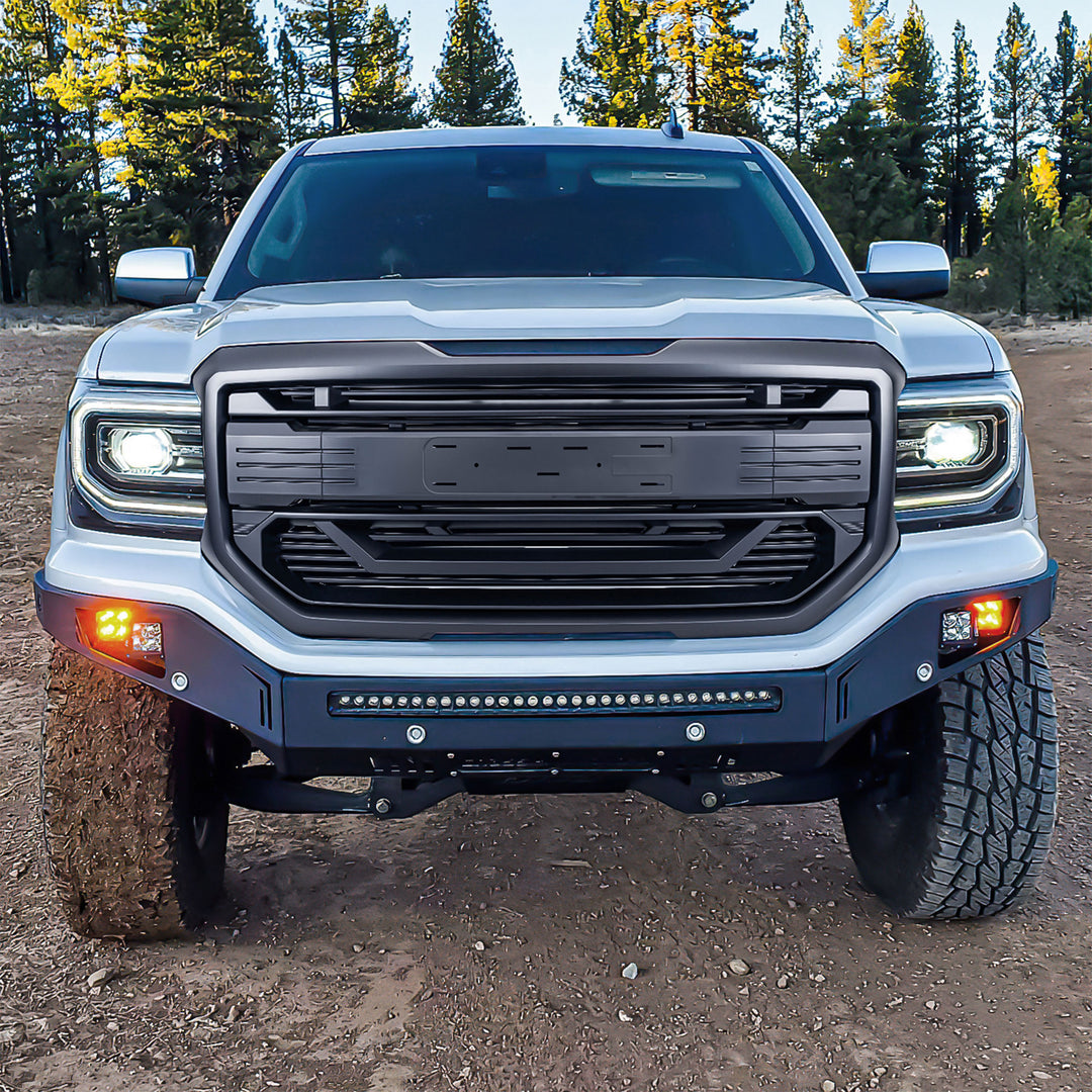 AMERICAN MODIFIED Armor Grille for 2016 to 2018 GMC Sierra 1500, Matte Black - VMInnovations