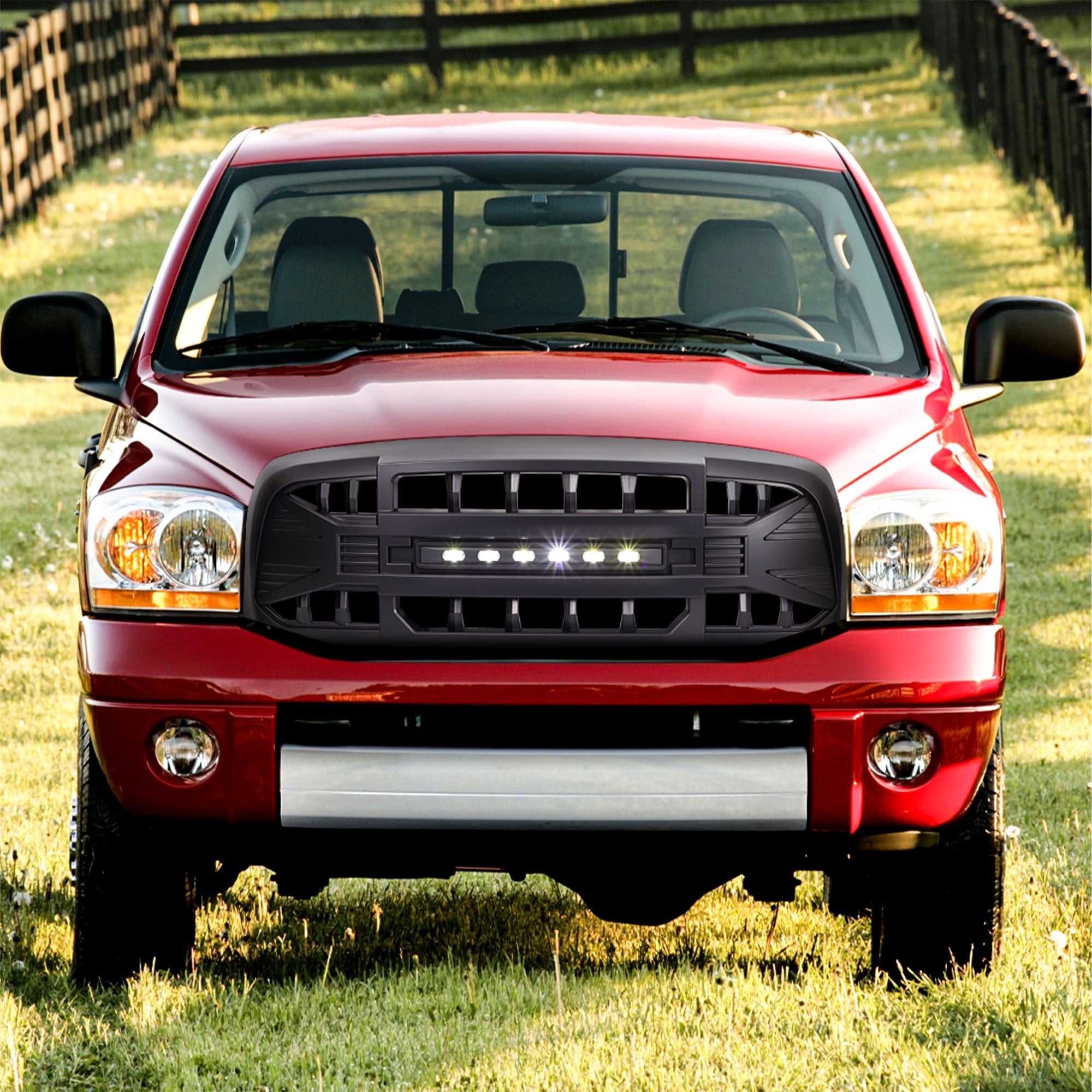 AMERICAN MODIFIED Armor Grille for 06-08 Dodge Ram 1500, Matte Black (For Parts) - VMInnovations
