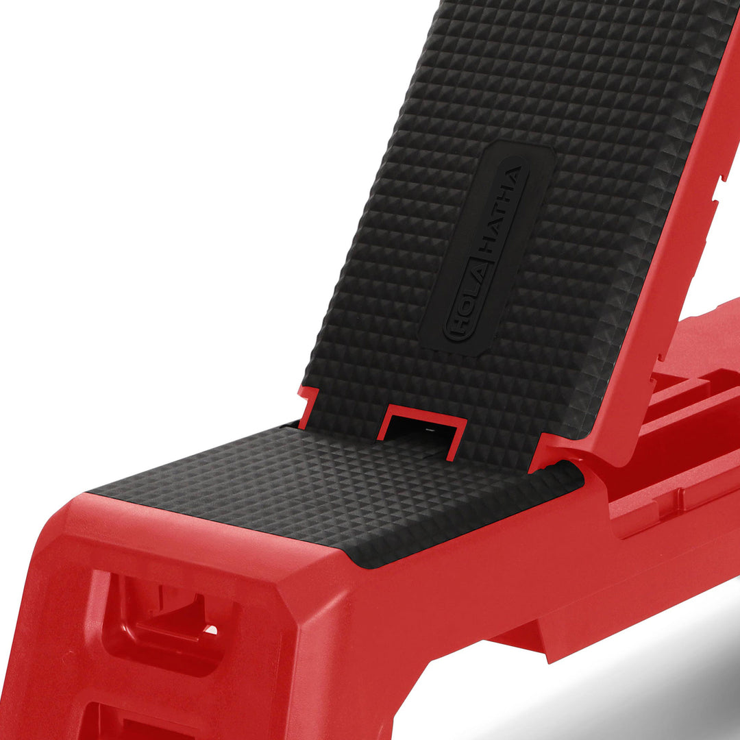 HolaHatha Multifunctional Fitness Aerobic Deck with Storage Compartment, Red - VMInnovations