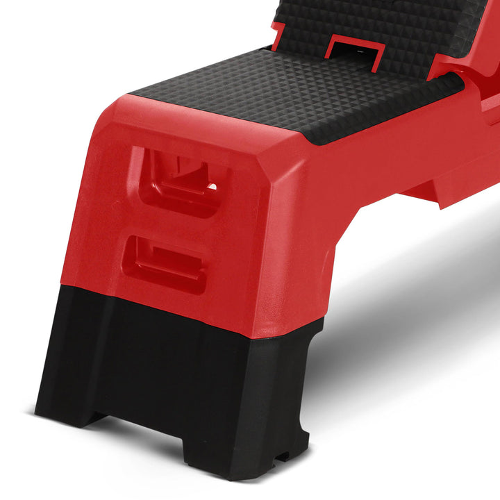 HolaHatha Multifunctional Fitness Aerobic Deck with Storage Compartment, Red - VMInnovations