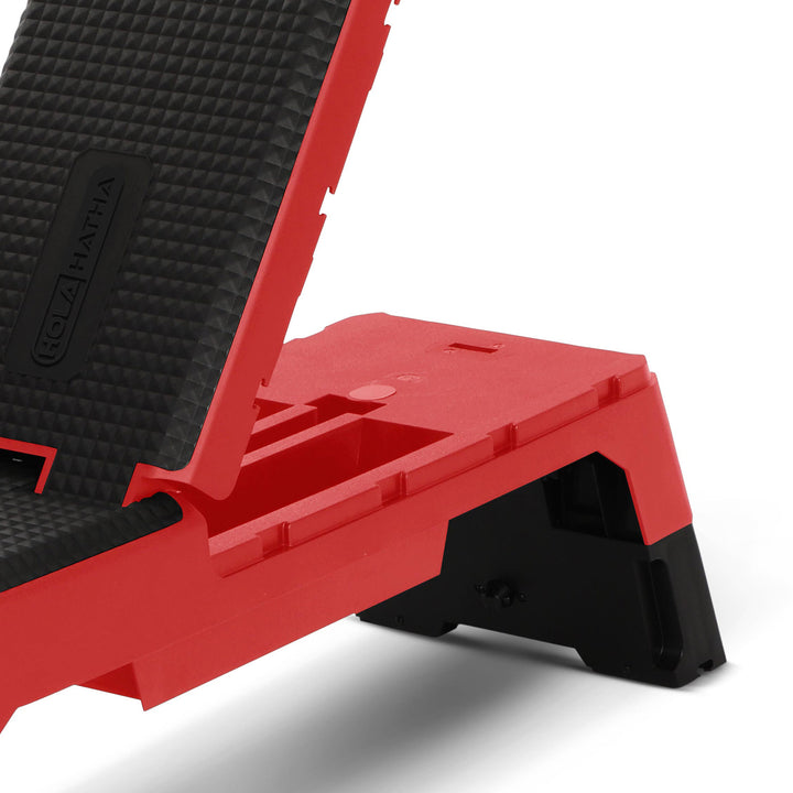 HolaHatha Multifunctional Fitness Aerobic Deck with Storage Compartment, Red - VMInnovations