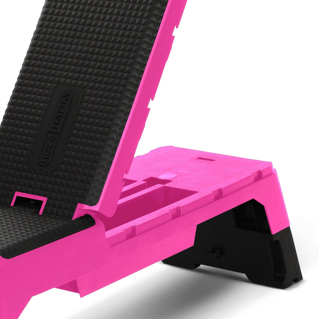 HolaHatha Multifunctional Fitness Aerobic Deck with Storage Compartment, Pink - VMInnovations