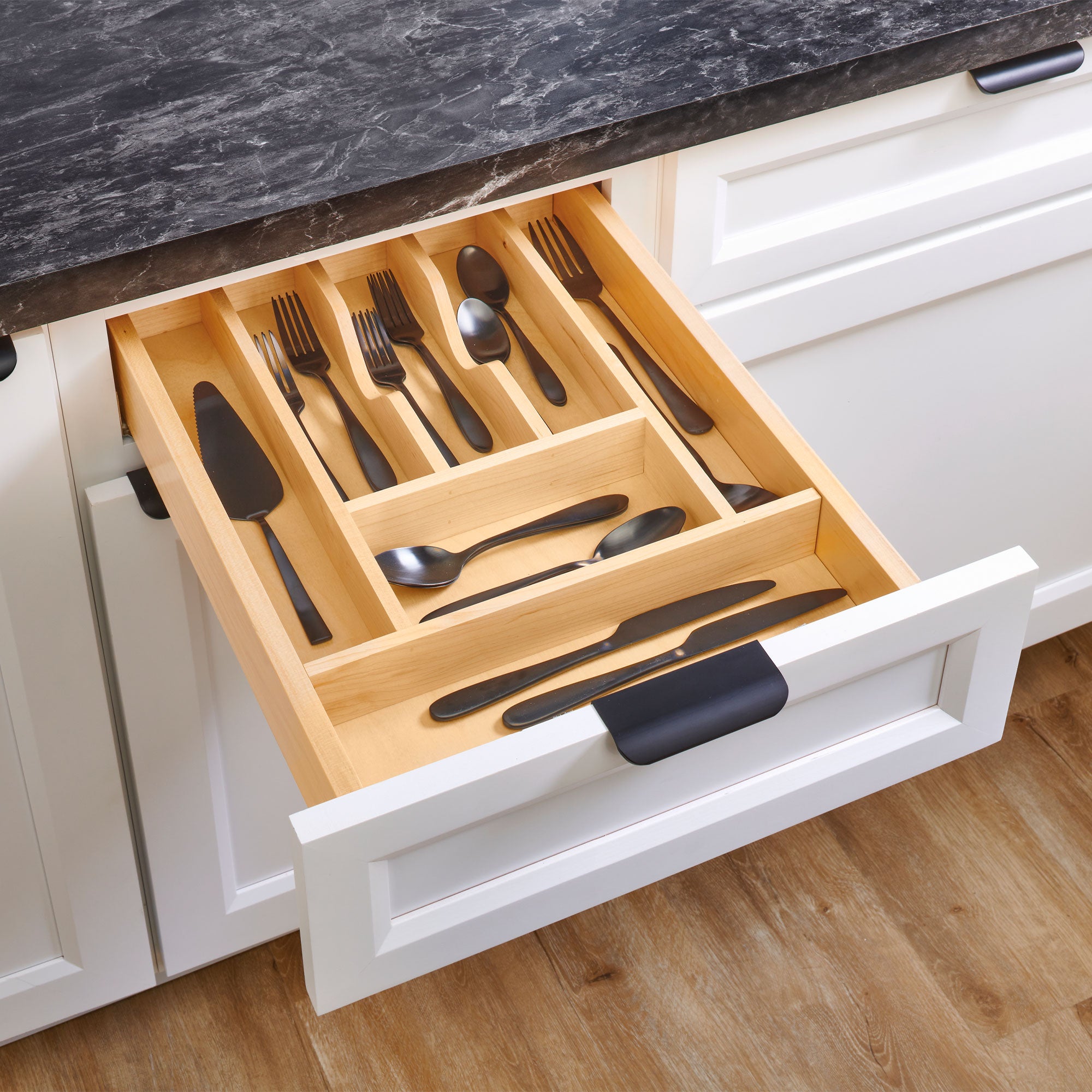 Rev-A-Shelf Natural Maple Right Size Utensil Drawer Insert, 13-1/4" x 19-1/2" - VMInnovations