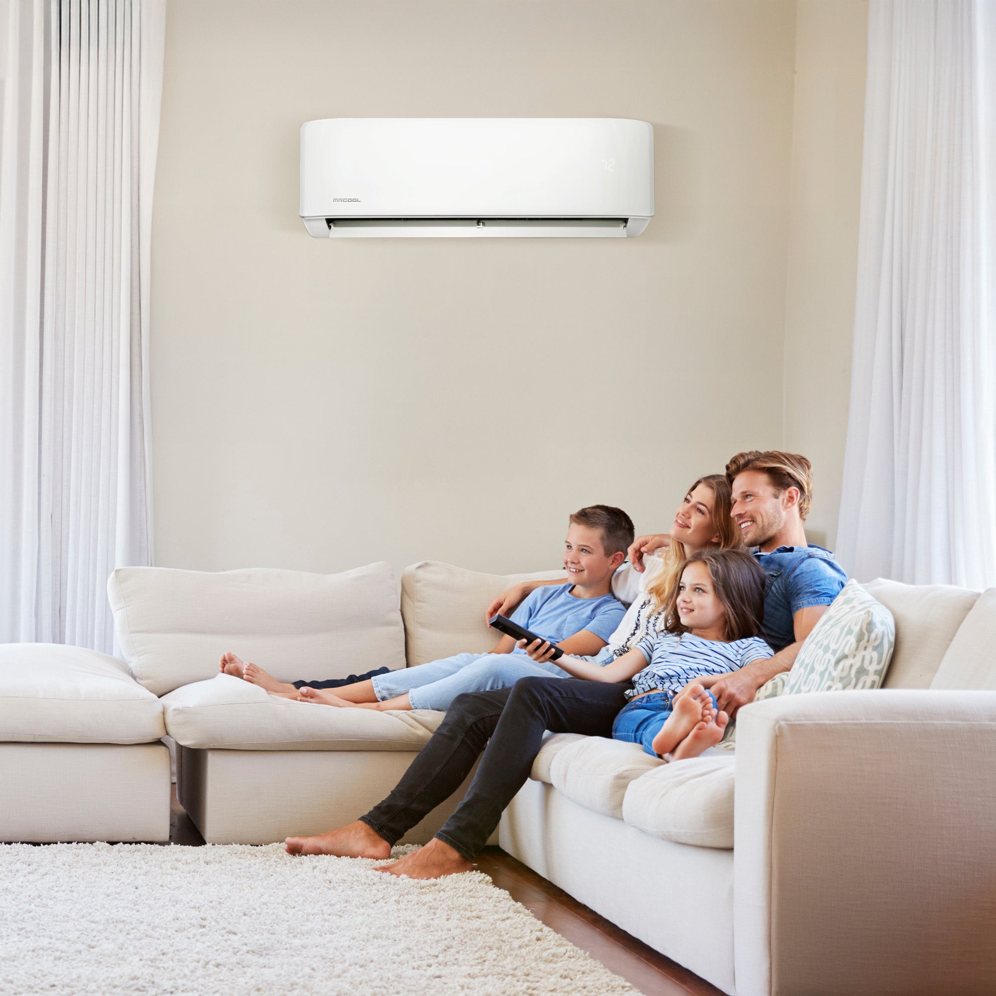 MRCOOL Advantage 12,000 BTU Ductless Inverter Wall Mount Heat Pump System, White - VMInnovations