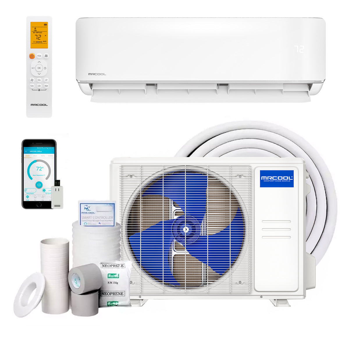 MRCOOL Advantage 9,000 BTU Ductless Inverter Wall Mount Heat Pump System, White
