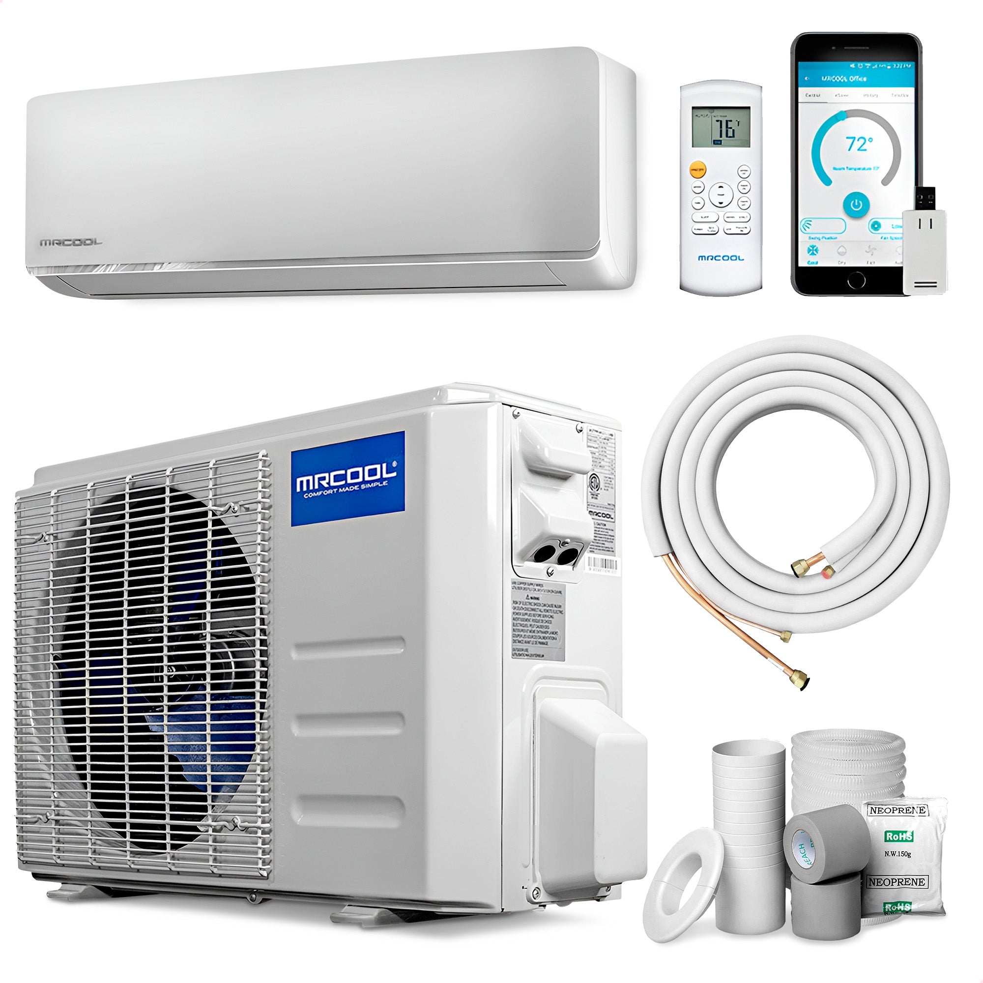 MRCOOL Advantage 9,000 BTU Ductless Inverter Wall Mount Heat Pump System, White