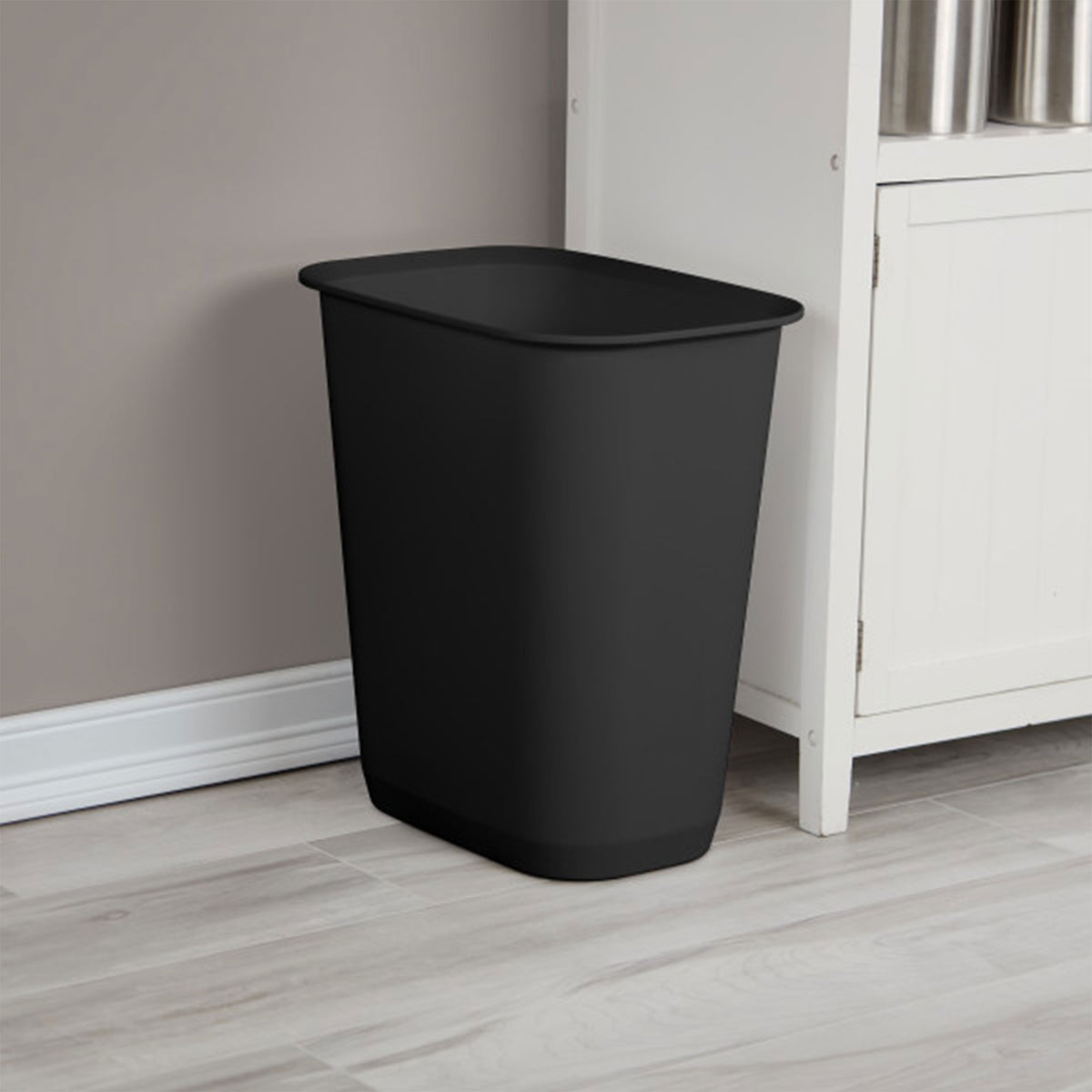 Sterilite Rectangular Wastebasket 9 Gallon Contemporary Design Trash Bin, Black (10489006 Pack)