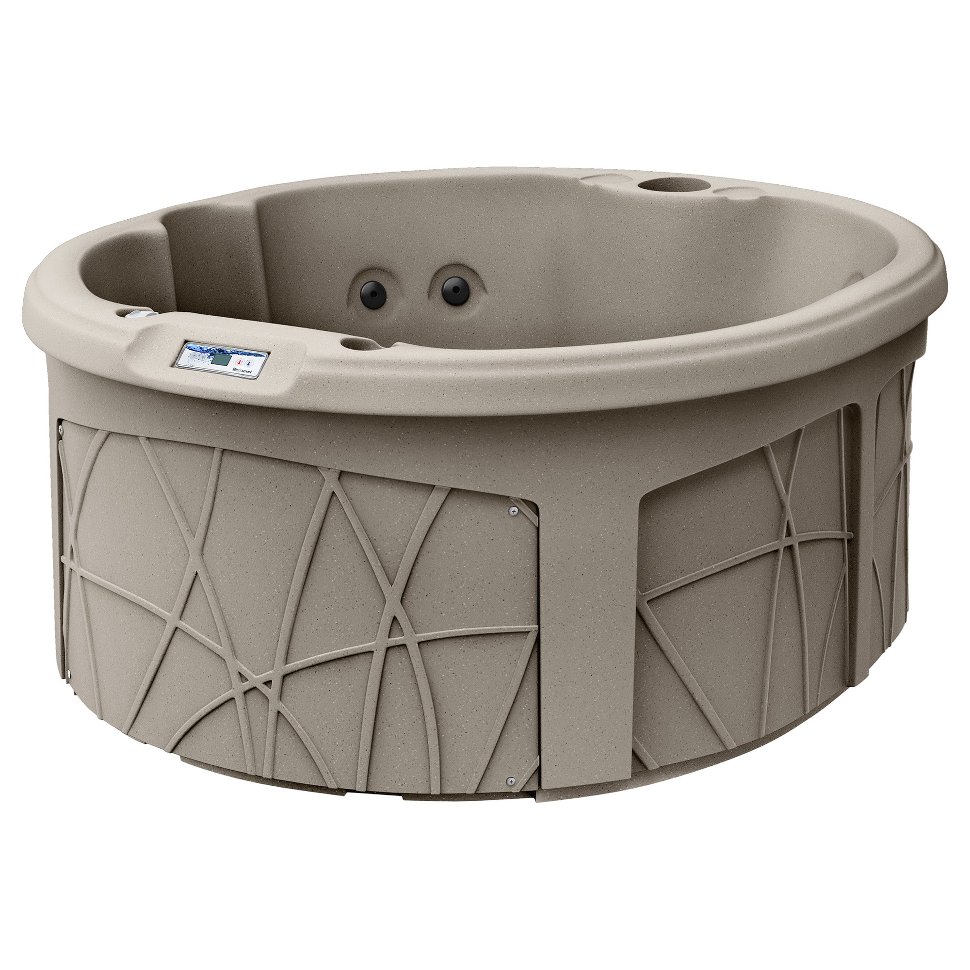 LifeSmart Key Largo Hot Tub Spa with 110 Volt Plug and Play and LED Light, Sand
