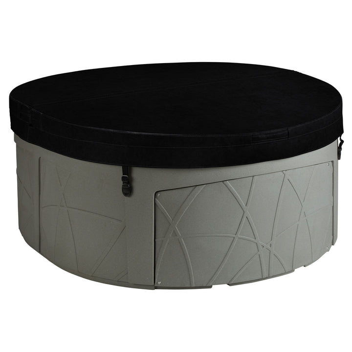 LifeSmart Key Largo Hot Tub Spa with 110 Volt Plug and Play and LED Light, Taupe - VMInnovations