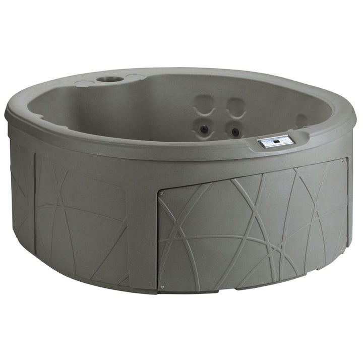 LifeSmart Key Largo Hot Tub Spa with 110 Volt Plug and Play and LED Light, Taupe - VMInnovations