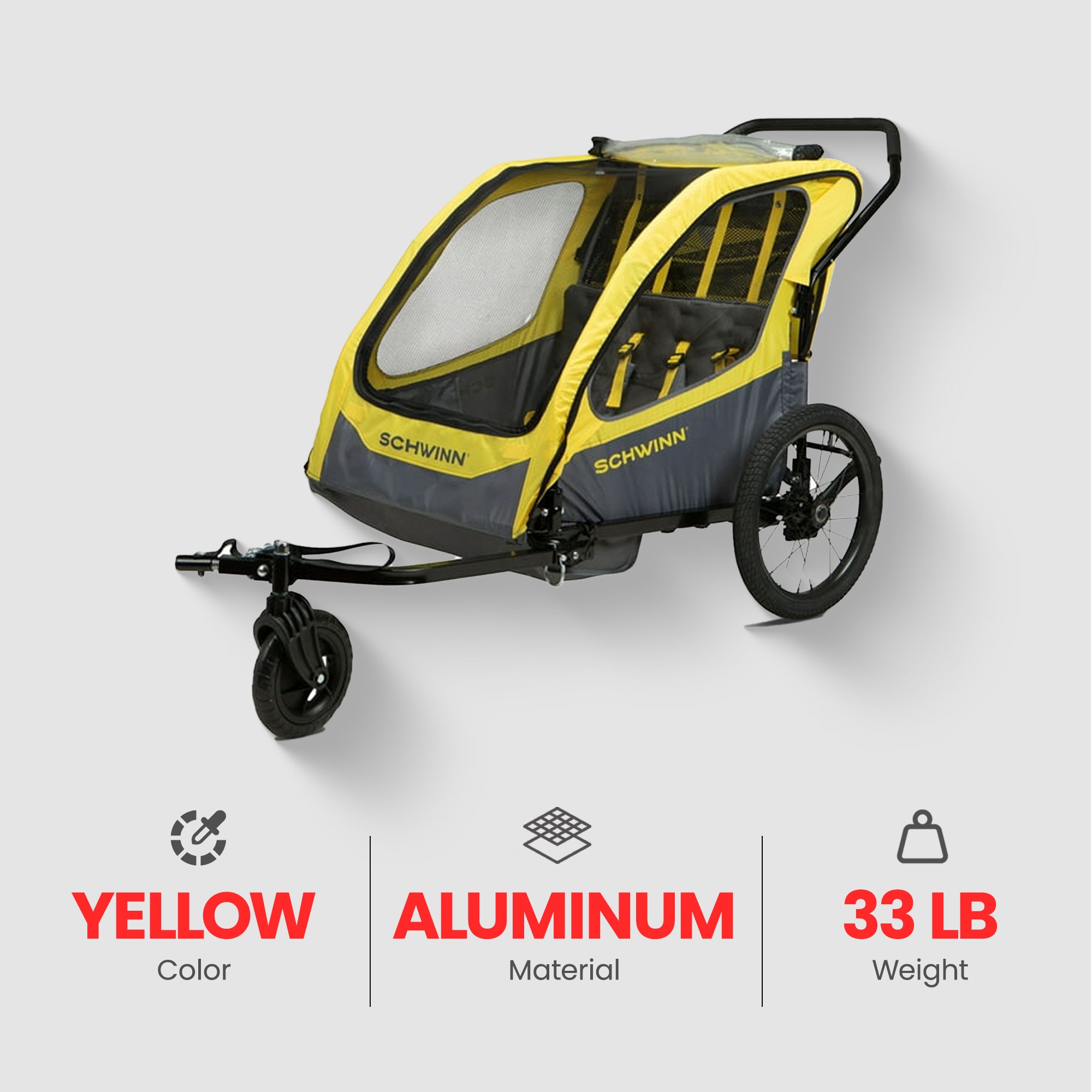 Schwinn Willow River Double Trailer w/Stroller Kit & Aluminum Frame Design(Used) - VMInnovations